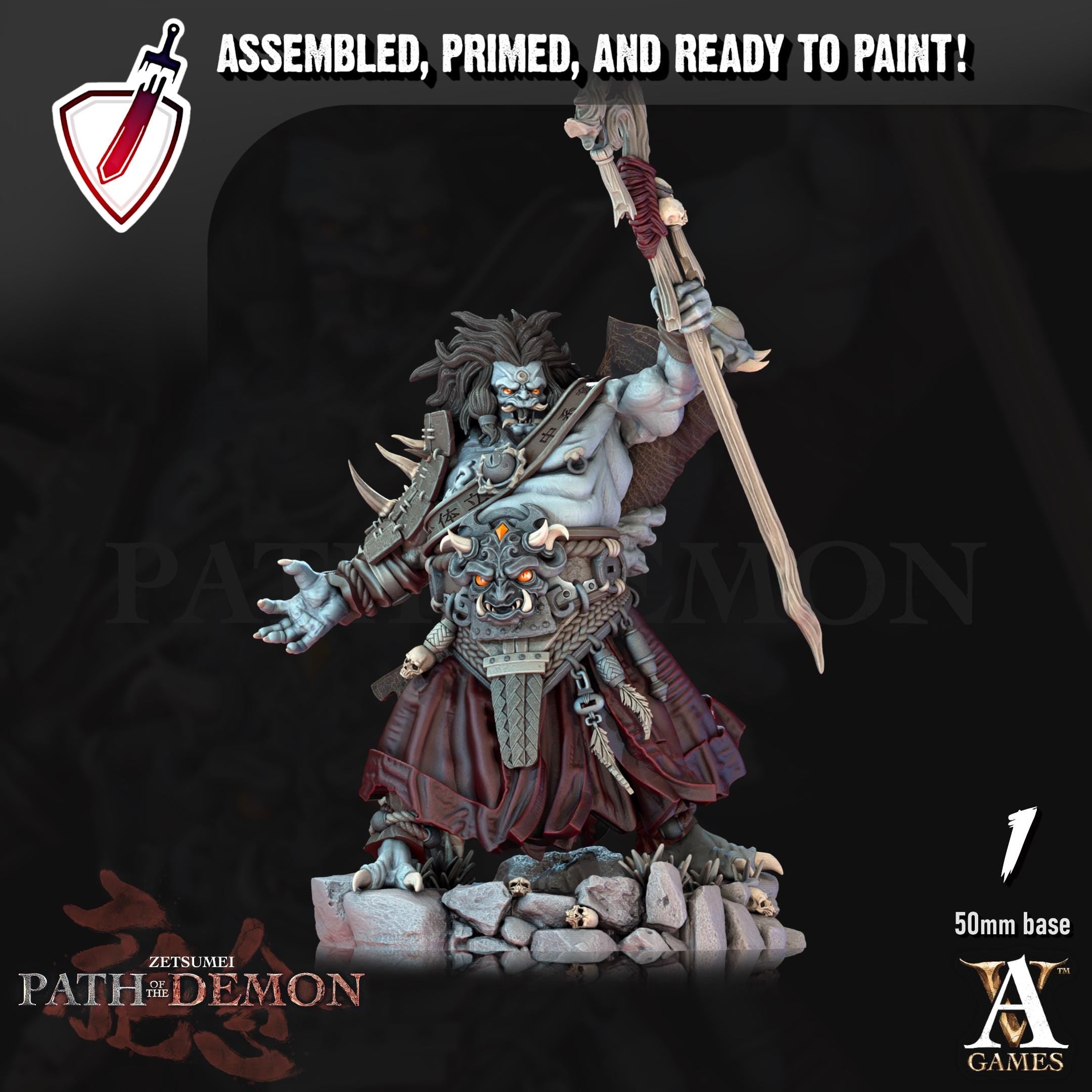 Shuten Oni | Miniatures by Archvillain Games | Resin mini for tabletop gaming, D&D, Pathfinder, and painting | Assembled and Primed