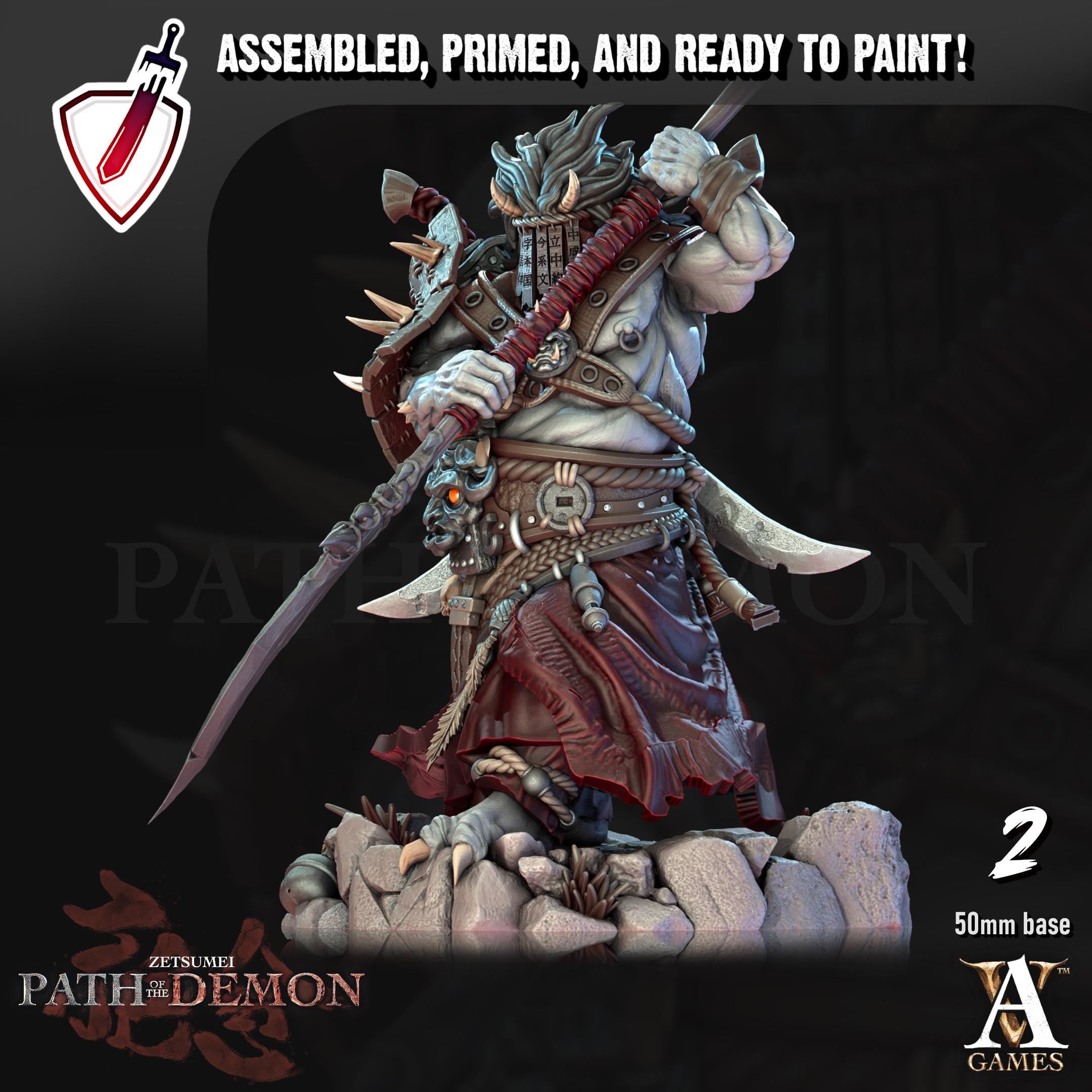 Shuten Oni | Miniatures by Archvillain Games | Resin mini for tabletop gaming, D&D, Pathfinder, and painting | Assembled and Primed