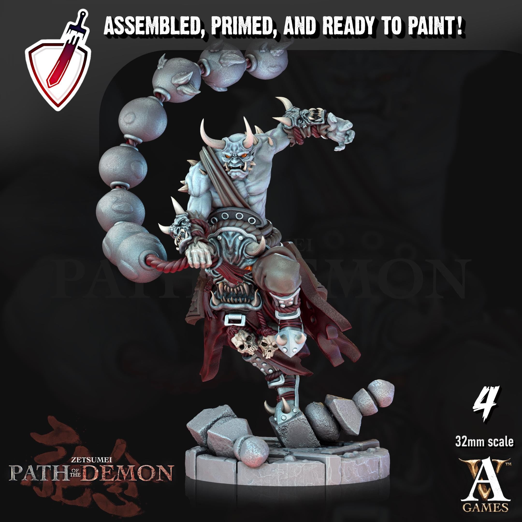 Sohei Ire | Miniatures by Archvillain Games | Resin mini for tabletop gaming, D&D, Pathfinder, and painting | Assembled and Primed
