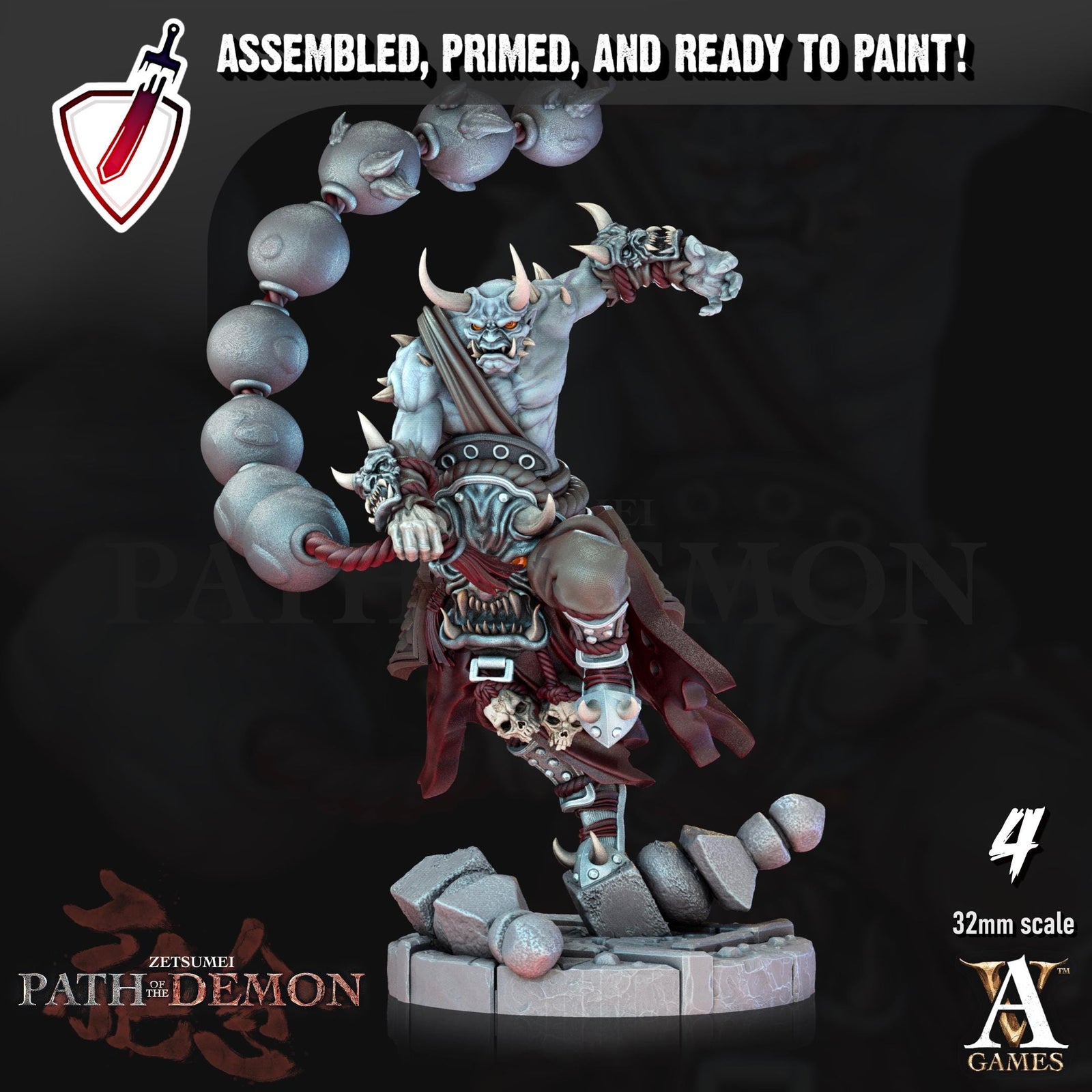 Sohei Ire | Miniatures by Archvillain Games | Resin mini for tabletop gaming, D&D, Pathfinder, and painting | Assembled and Primed