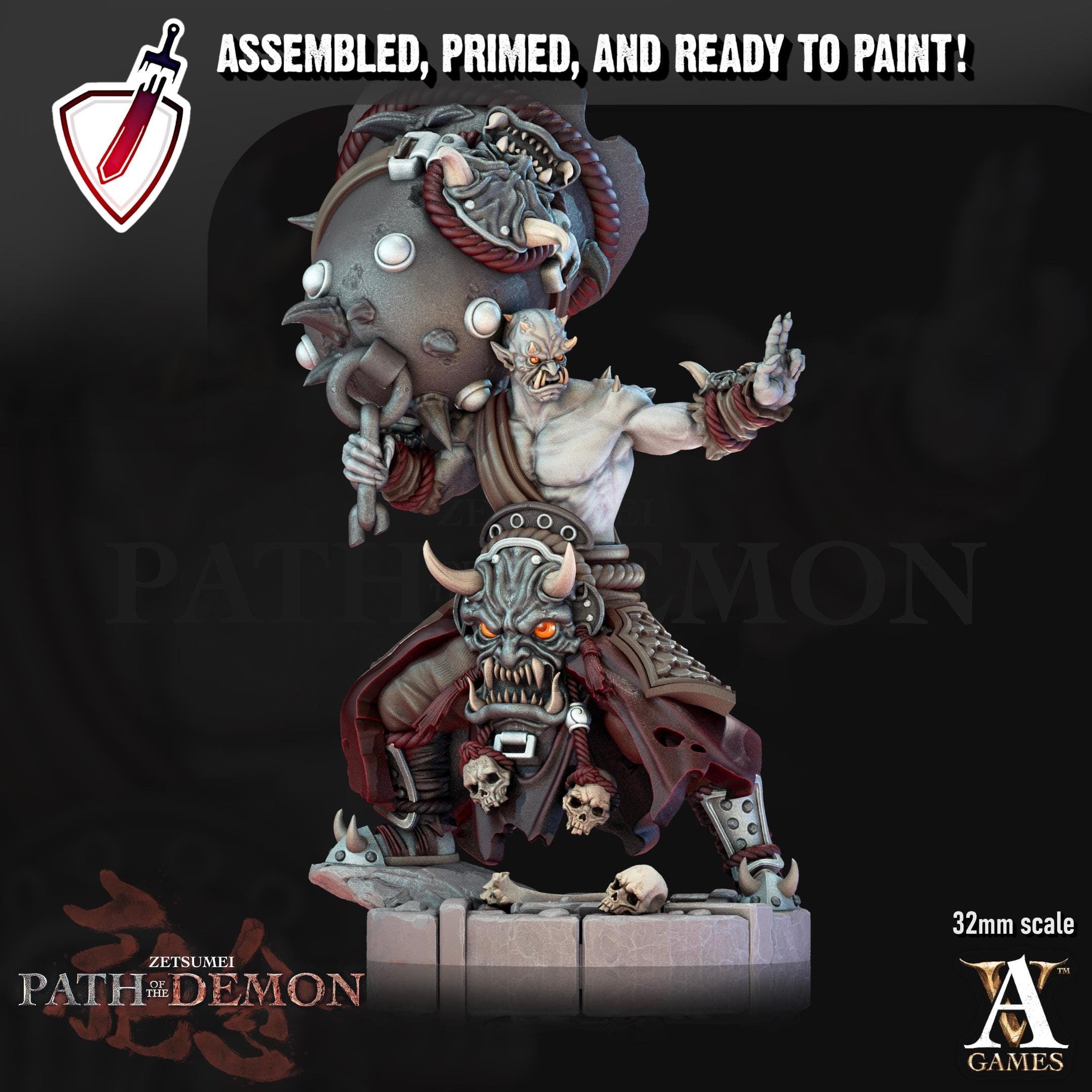 Sohei Ire | Miniatures by Archvillain Games | Resin mini for tabletop gaming, D&D, Pathfinder, and painting | Assembled and Primed