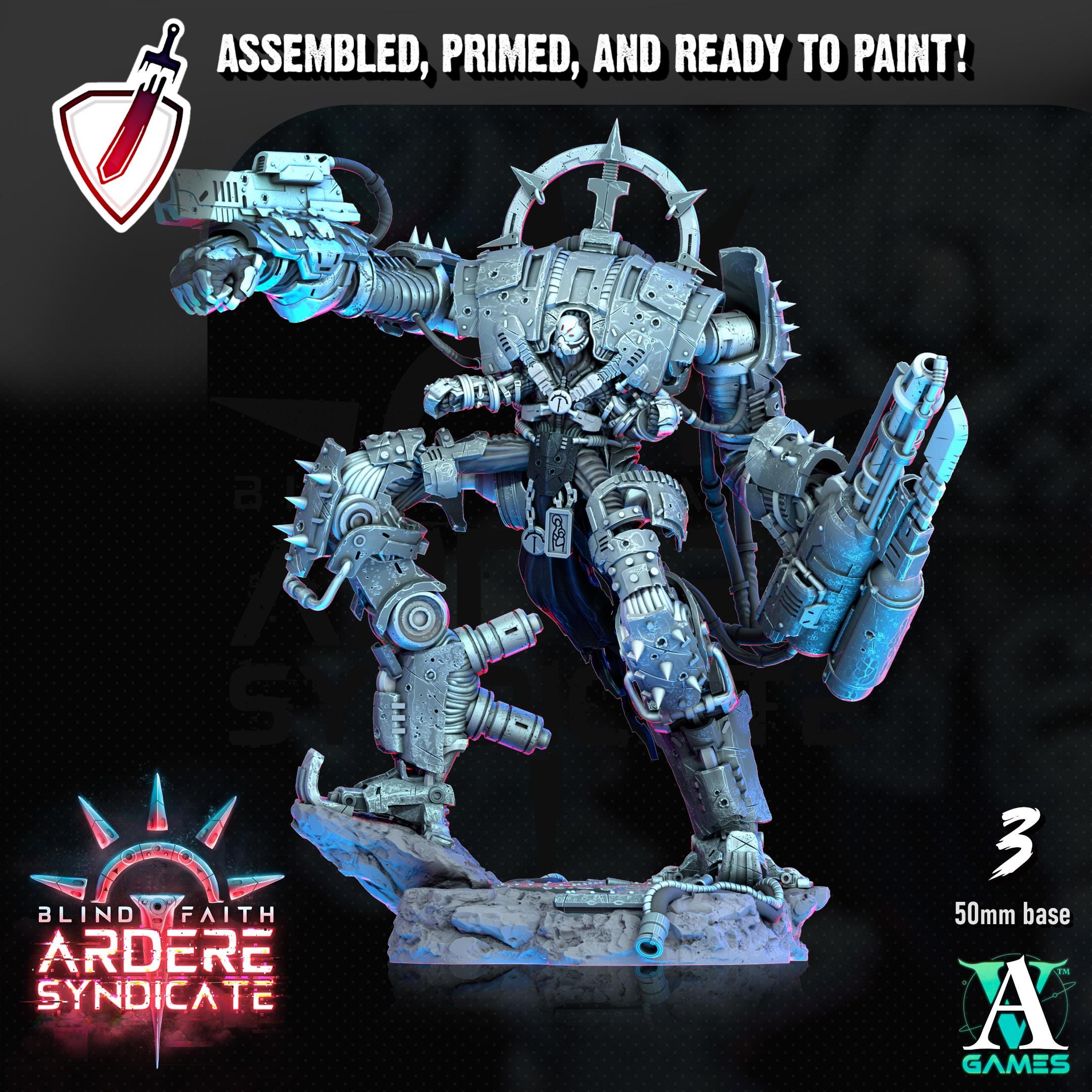 Arderite Sentinels | (Large) Miniatures by Archvillain Games | For Tabletop Gaming, D&D, Wargaming, and Painting | Assembled and Primed