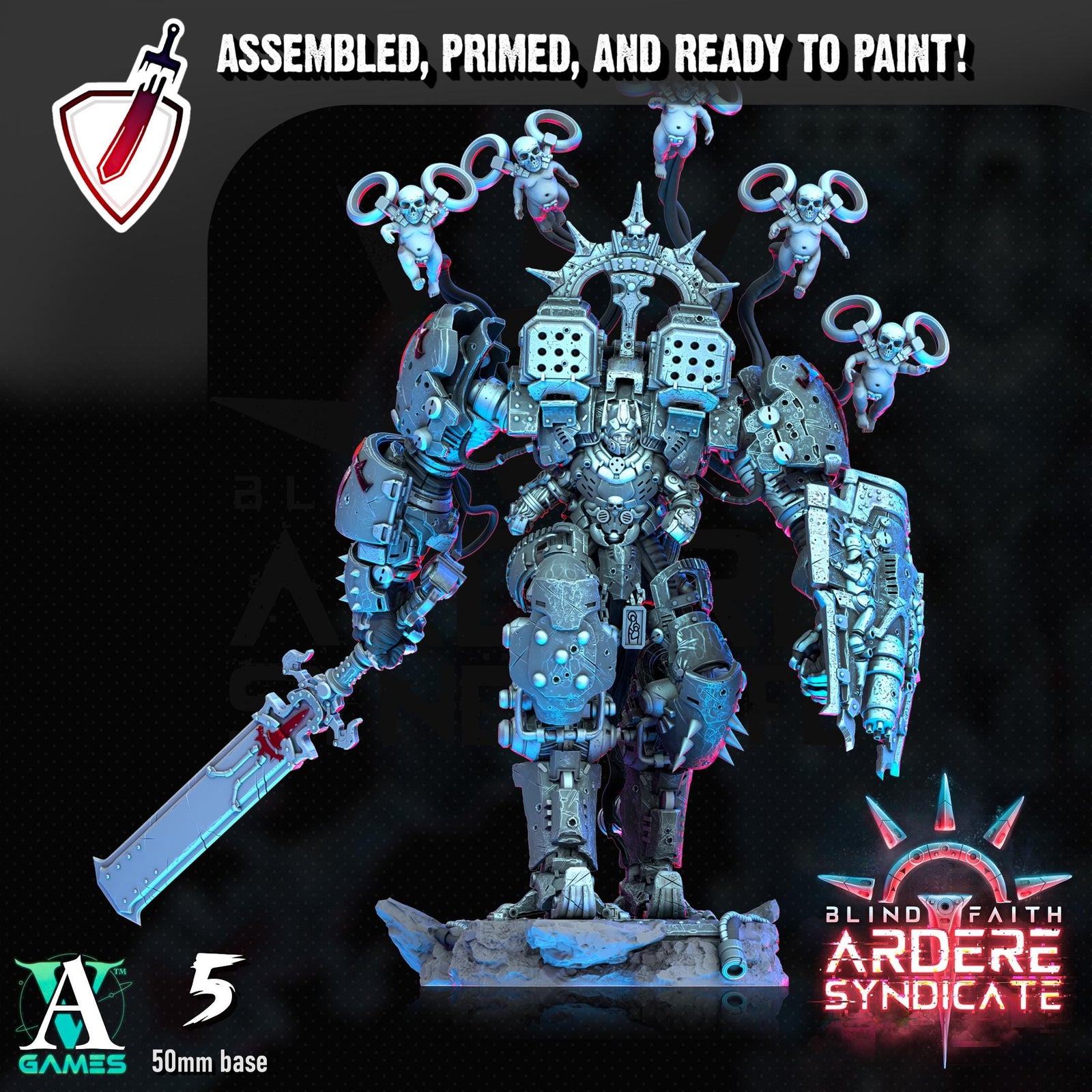 Arderite Sentinels | (Large) Miniatures by Archvillain Games | For Tabletop Gaming, D&D, Wargaming, and Painting | Assembled and Primed
