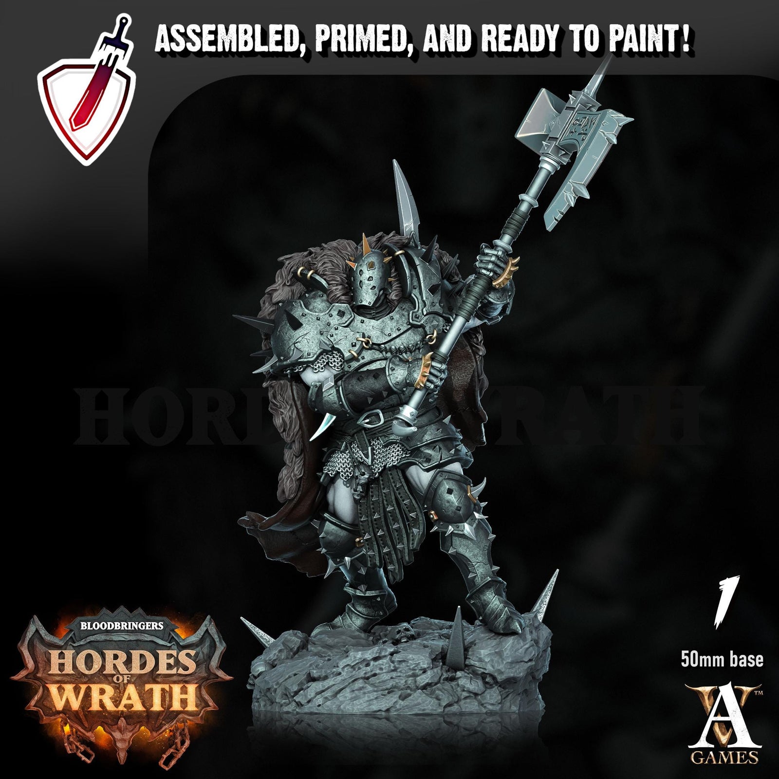 Gorkal Blessed Champions | Miniature by Archvillain Games | Resin mini for tabletop gaming, D&D, Pathfinder, painting | Assembled and Primed