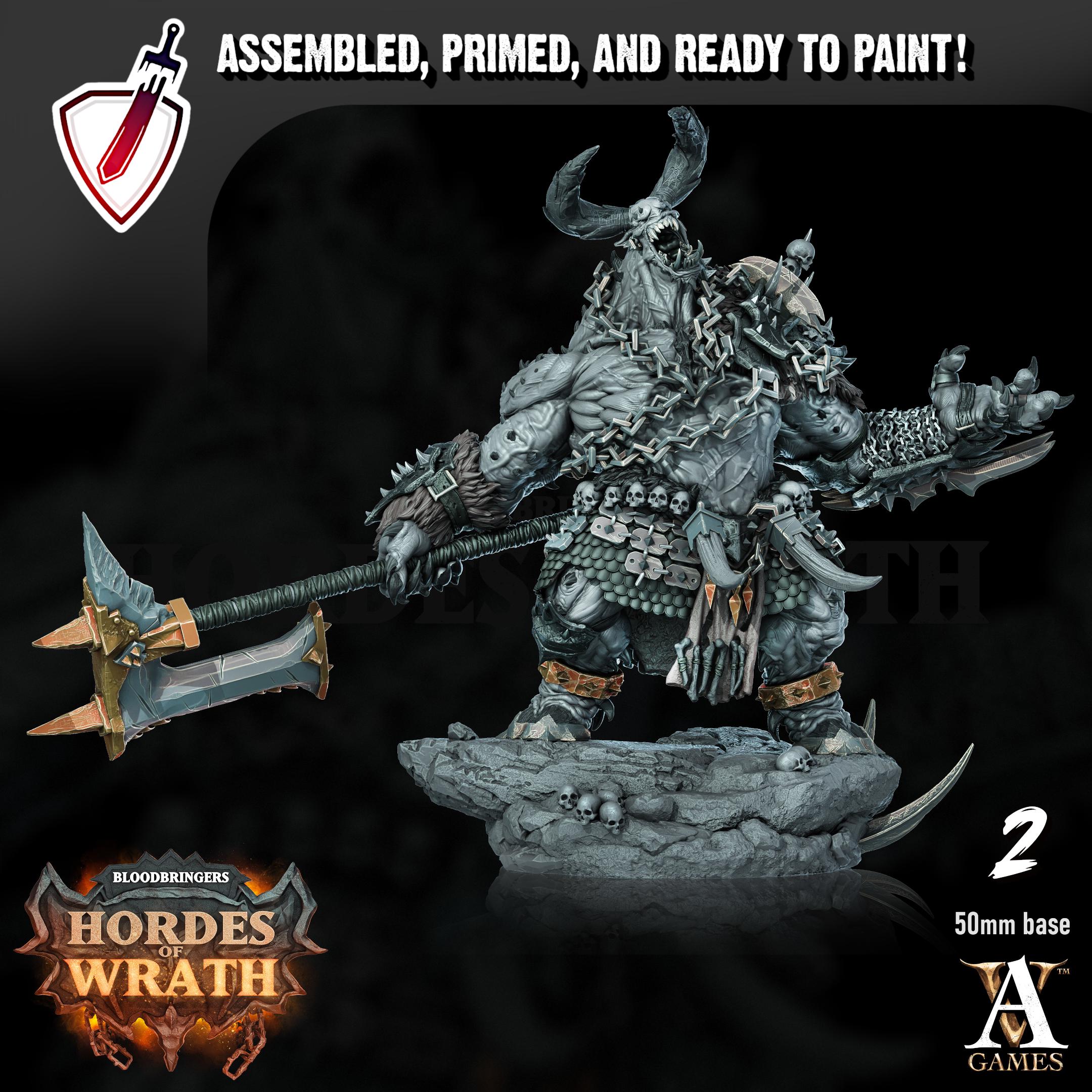 Wrathogar | Miniatures by Archvillain Games | Resin mini for tabletop gaming, D&D, Pathfinder, painting | Assembled and Primed