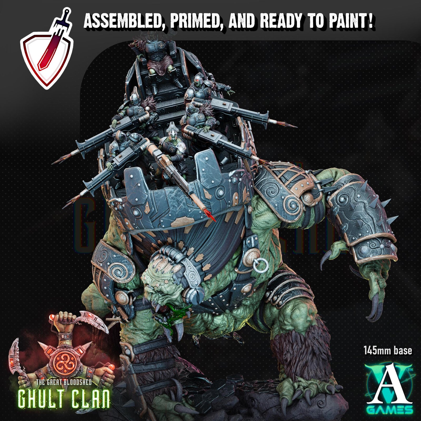 Bodoluk of Ghult Clan | (Massive) Miniature by Archvillain Games | Mini for Tabletop Gaming, D&D, Wargaming, Painting | Assembled and Primed