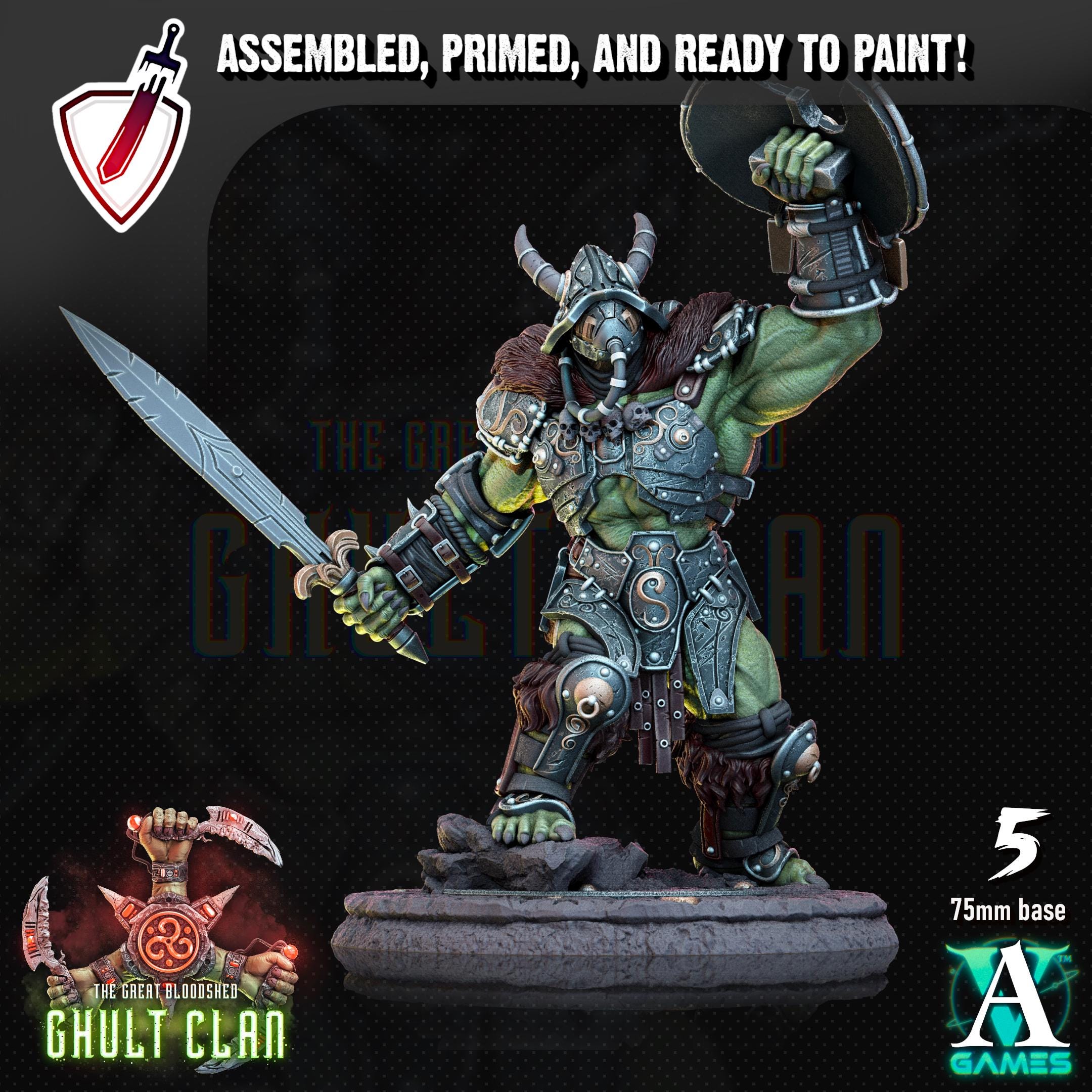 Ghult Varrak | (Large) Miniatures by Archvillain Games | Resin Mini for Tabletop Gaming, D&D, Wargaming, Painting | Assembled and Primed