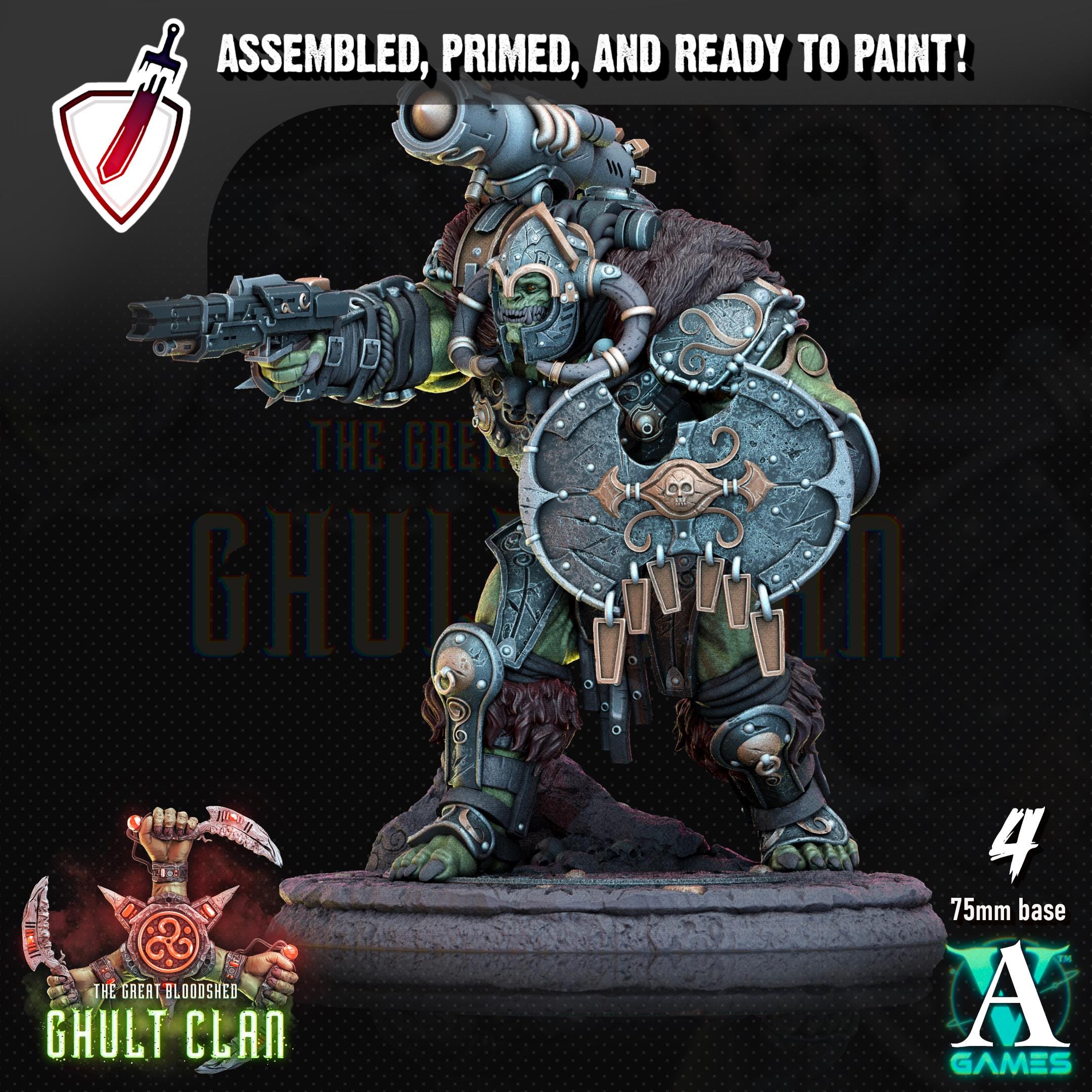 Ghult Varrak | (Large) Miniatures by Archvillain Games | Resin Mini for Tabletop Gaming, D&D, Wargaming, Painting | Assembled and Primed
