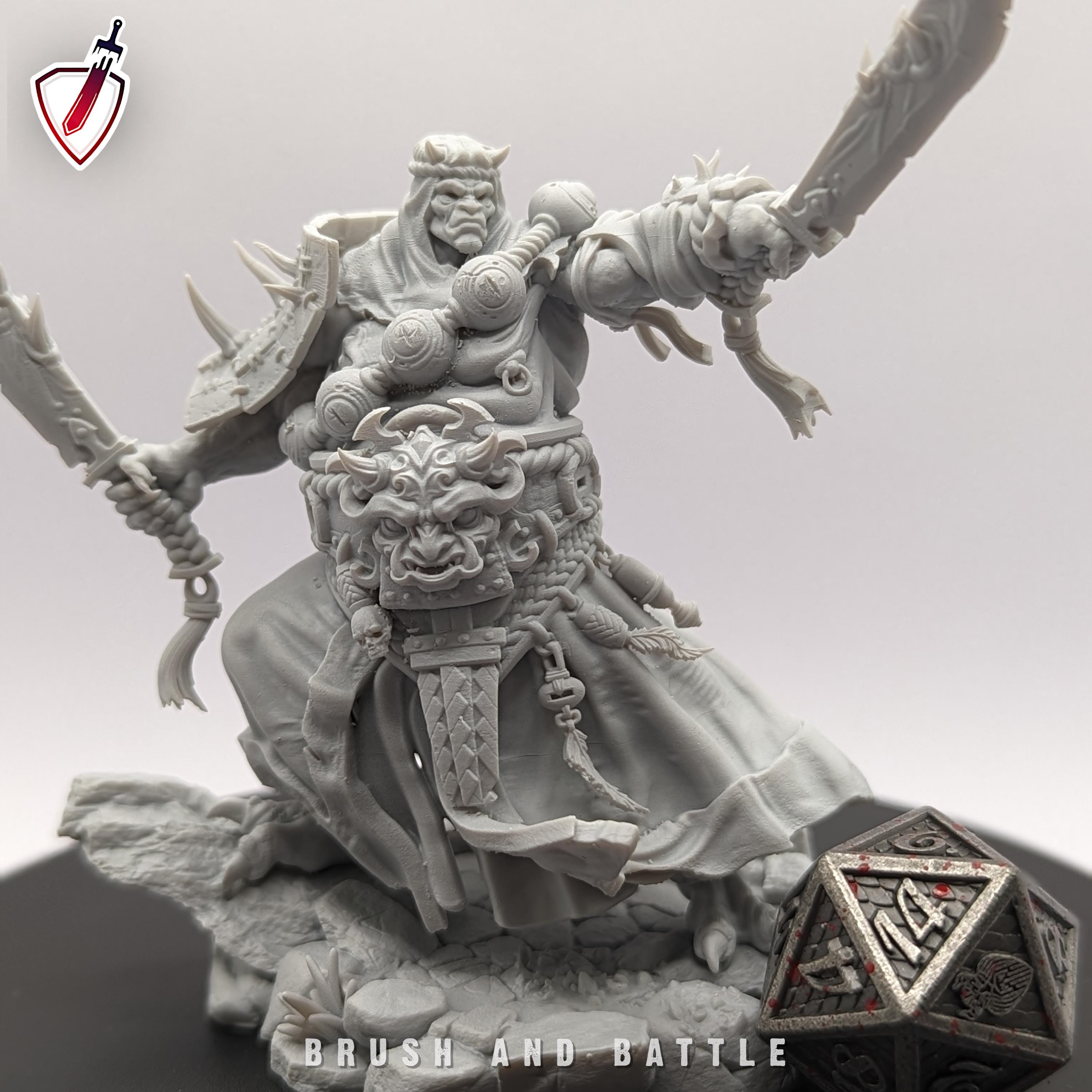 Shuten Oni | Miniatures by Archvillain Games | Resin mini for tabletop gaming, D&D, Pathfinder, and painting | Assembled and Primed