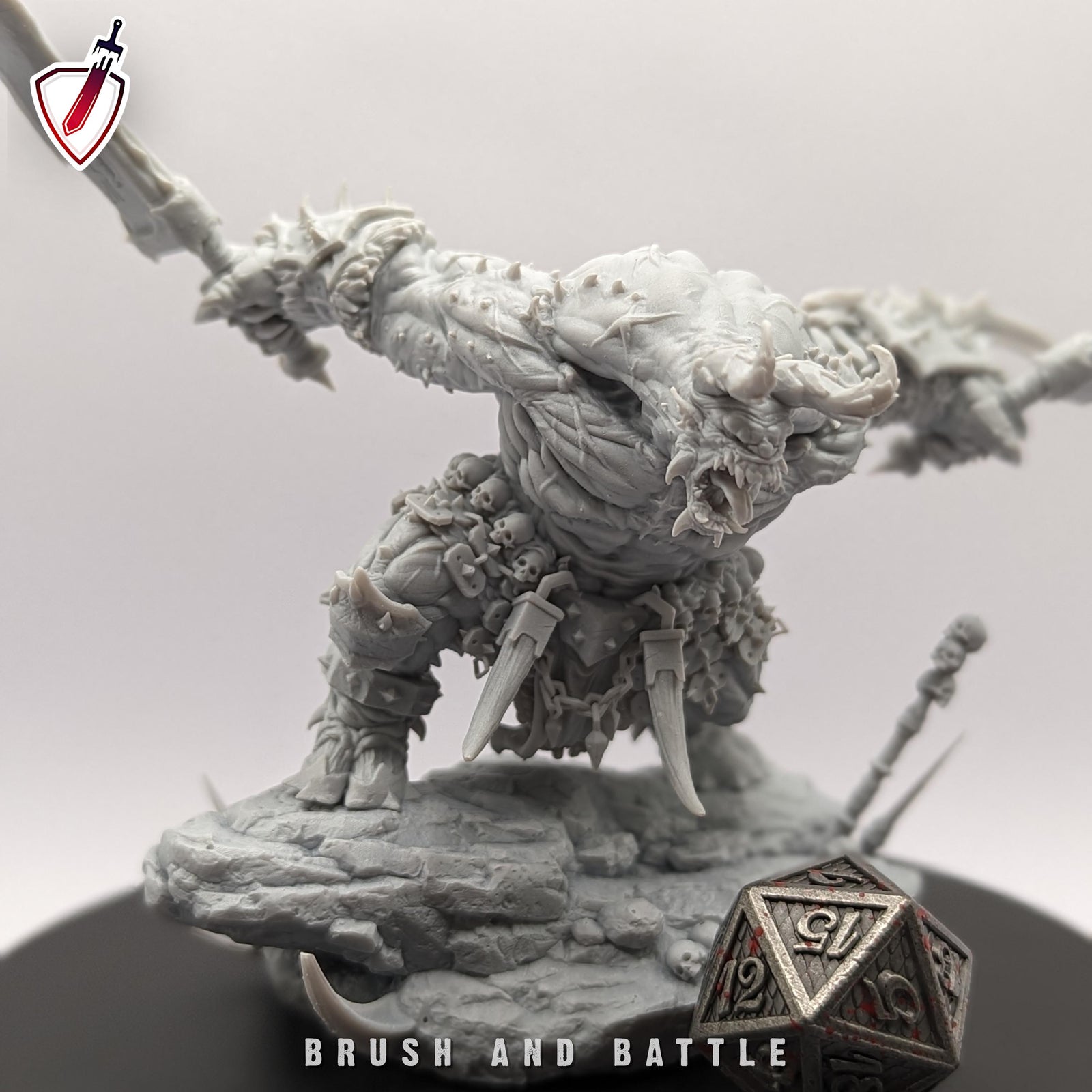 Wrathogar | Miniatures by Archvillain Games | Resin mini for tabletop gaming, D&D, Pathfinder, painting | Assembled and Primed