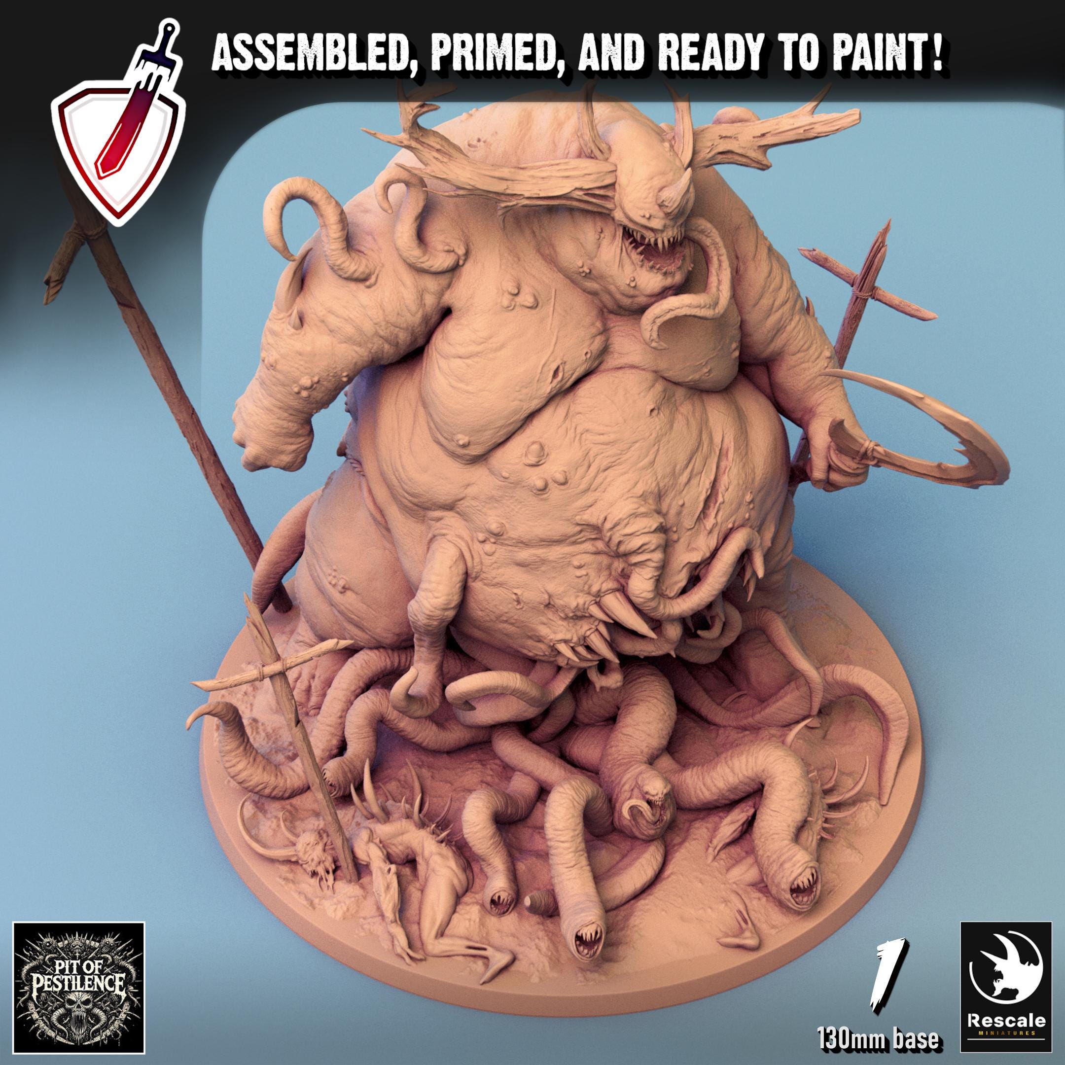 Purulent Demons (Massive) | By Rescale Miniatures | Resin Mini for Tabletop Wargames, RPGs, and Painting | Assembled and Primed