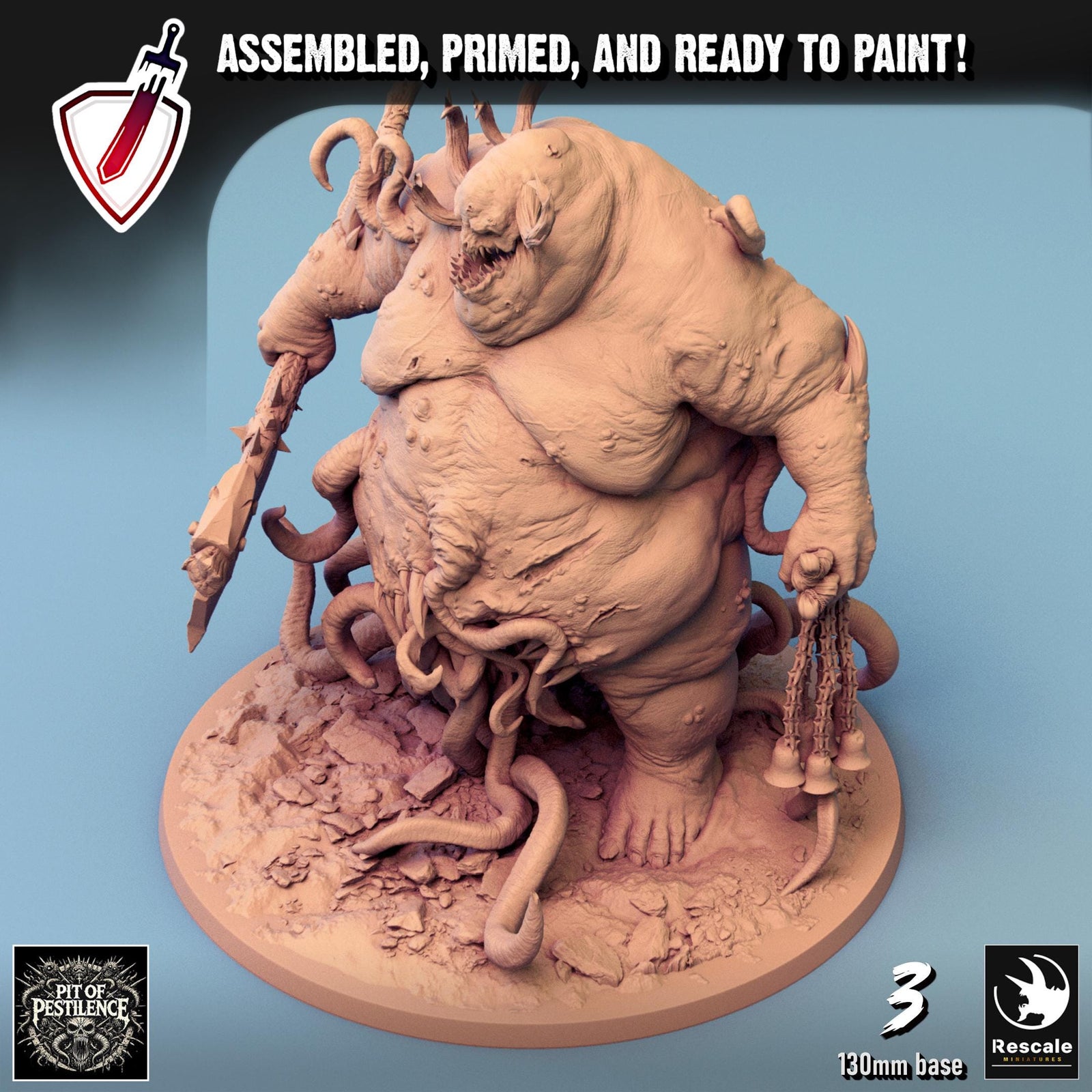 Purulent Demons (Massive) | By Rescale Miniatures | Resin Mini for Tabletop Wargames, RPGs, and Painting | Assembled and Primed