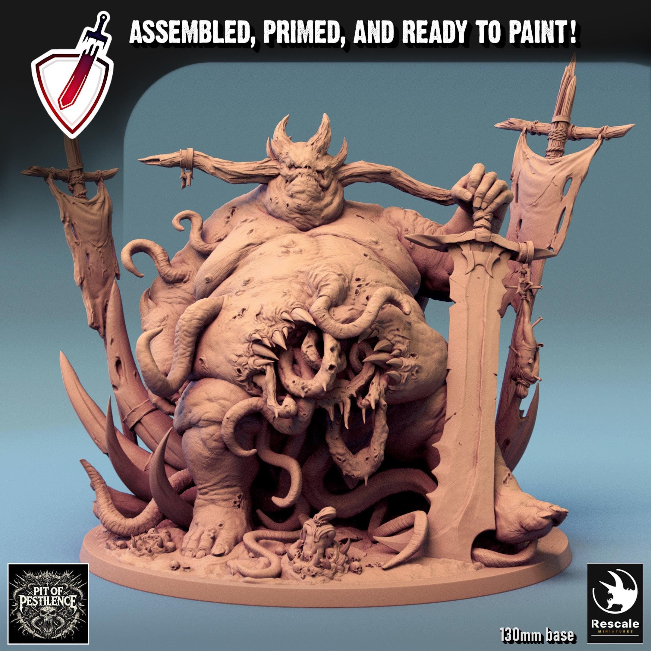 Purulent Demons (Massive) | By Rescale Miniatures | Resin Mini for Tabletop Wargames, RPGs, and Painting | Assembled and Primed