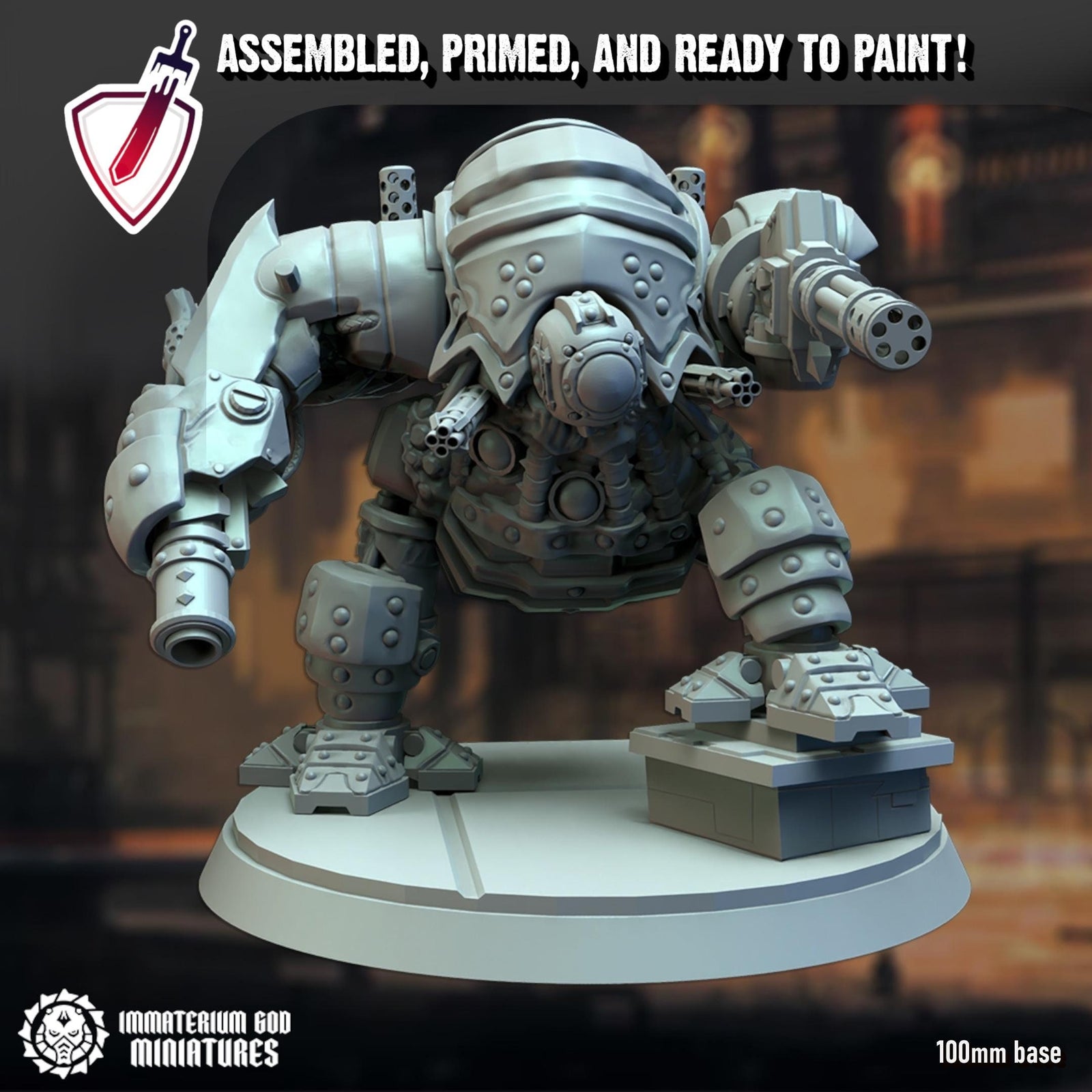Irondoom | (Large) Miniatures by Immaterium God | Resin Mini for Tabletop Gaming, D&D, Wargaming, and Painting | Assembled and Primed