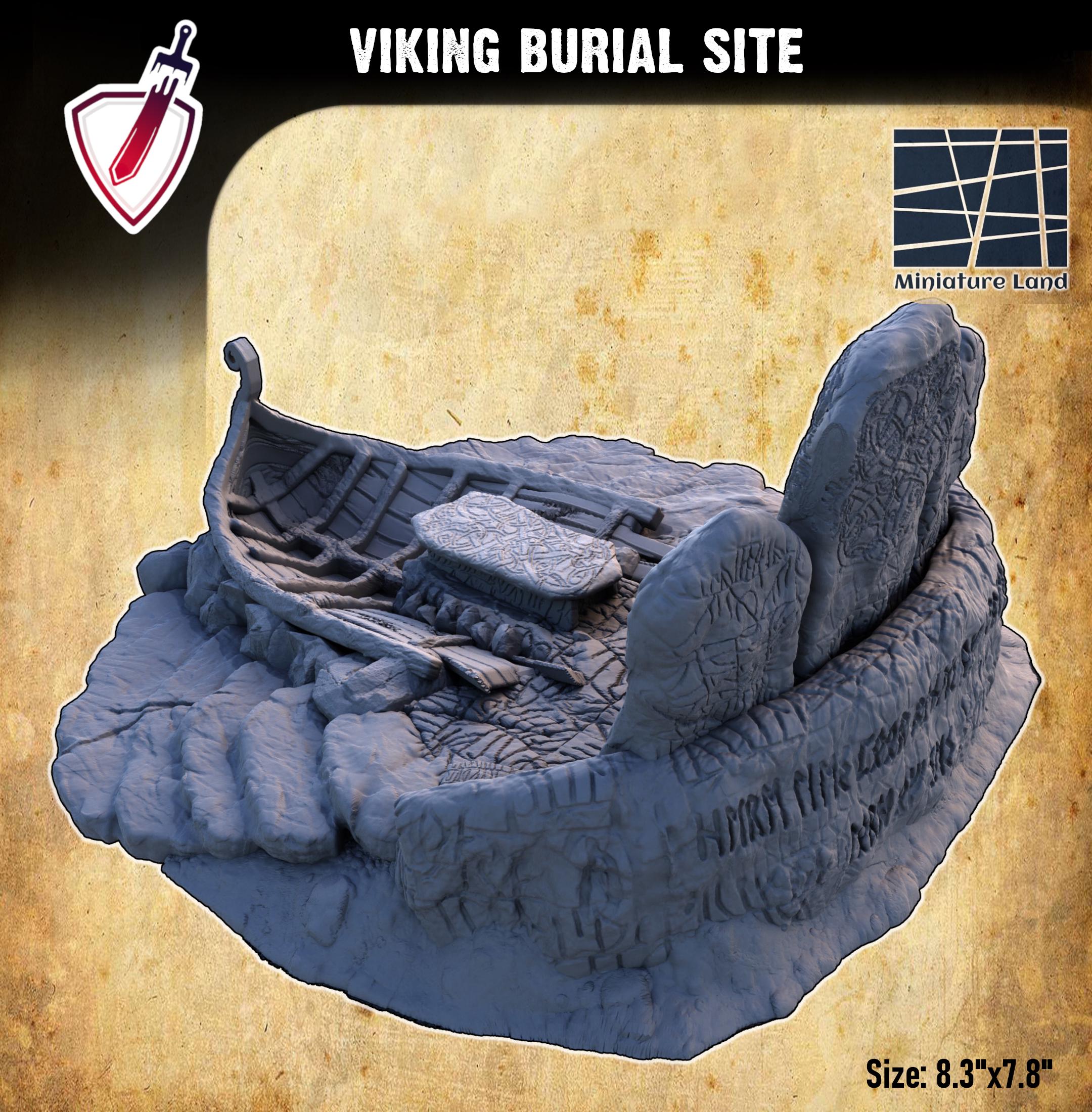 Viking Burial Site | By Miniature Land | 28mm or 32mm Viking Terrain | Great for Any Tabletop RPG!