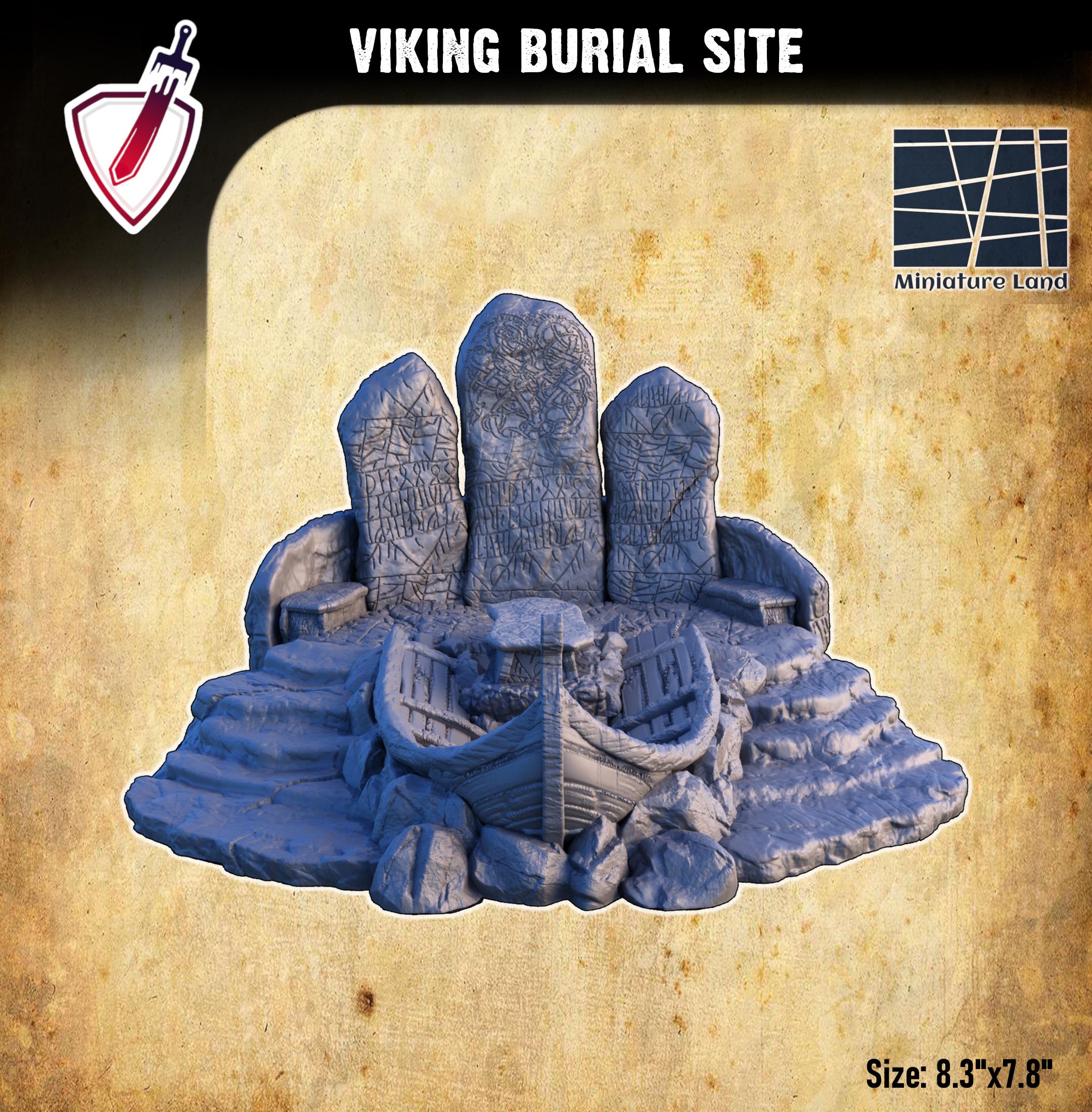 Viking Burial Site | By Miniature Land | 28mm or 32mm Viking Terrain | Great for Any Tabletop RPG!