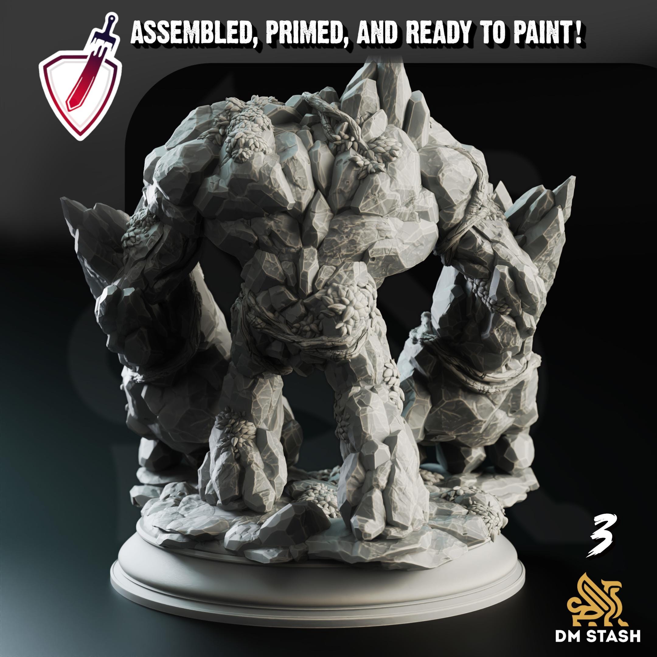 Elemental Golems | Miniatures by DM Stash | Resin Mini For Tabletop Gaming, D&D, Pathfinder, and Painting | Assembled and Primed