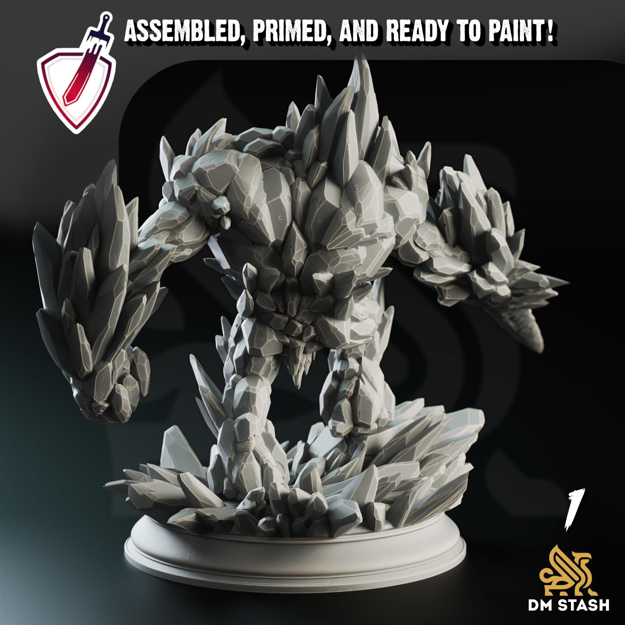 Elemental Golems | Miniatures by DM Stash | Resin Mini For Tabletop Gaming, D&D, Pathfinder, and Painting | Assembled and Primed