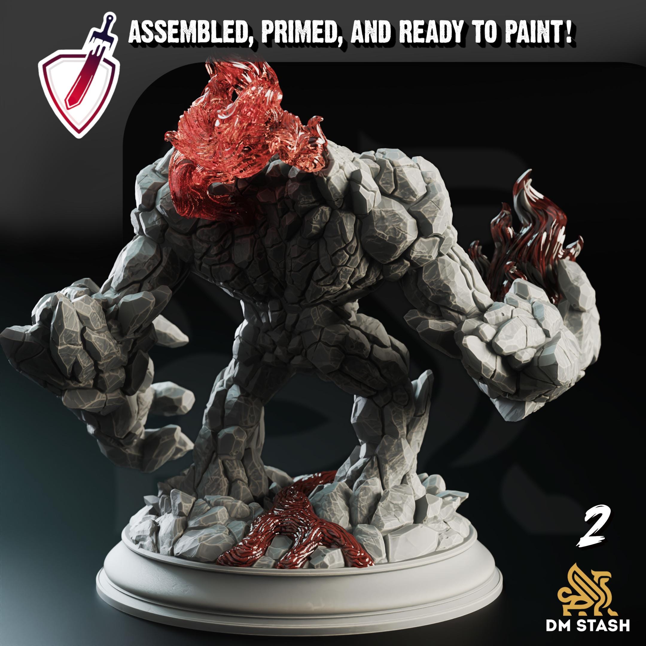 Elemental Golems | Miniatures by DM Stash | Resin Mini For Tabletop Gaming, D&D, Pathfinder, and Painting | Assembled and Primed