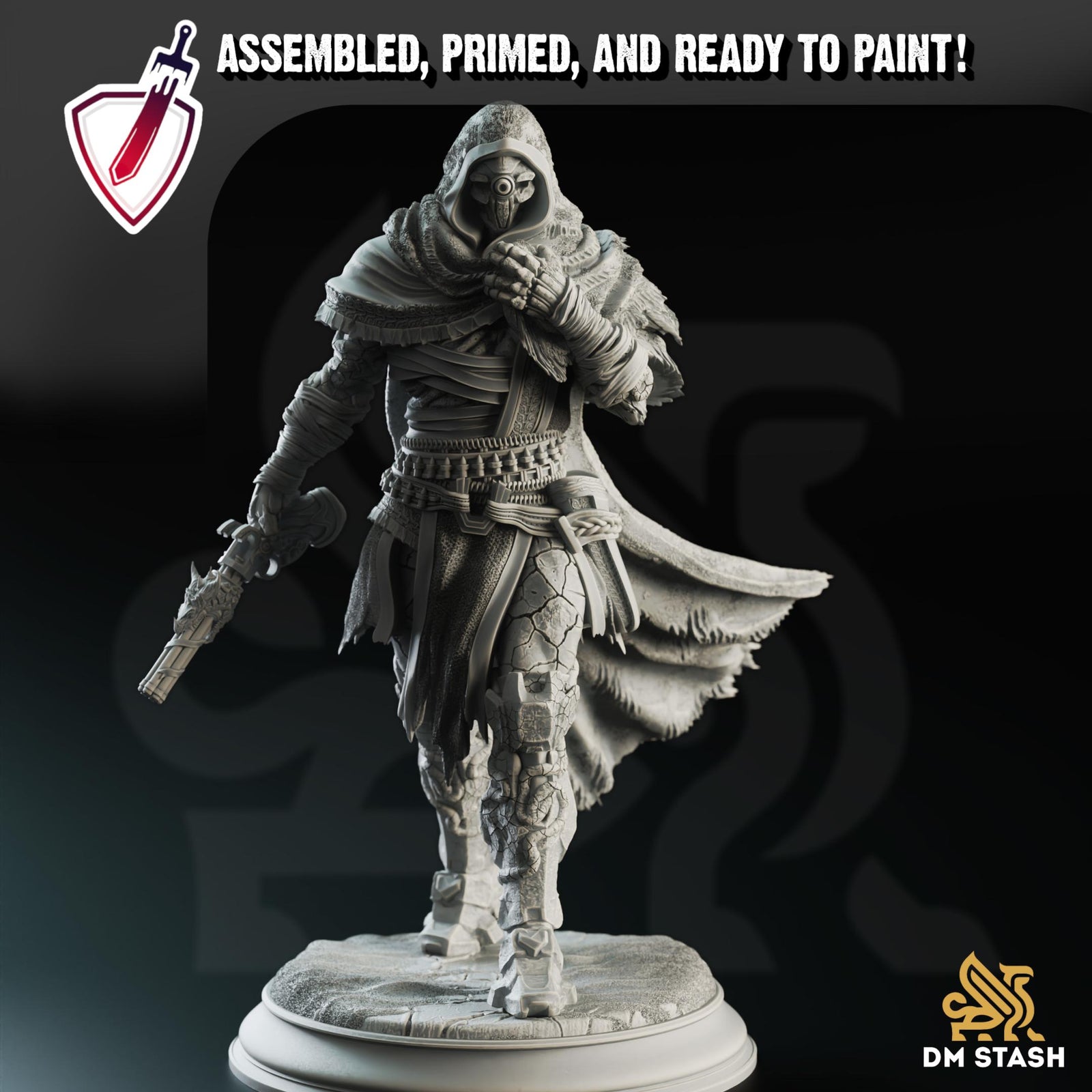 Warforged Gunslinger - Big Iron | Miniature by DM Stash | Resin Mini For Tabletop Gaming, D&D, Pathfinder, Painting | Assembled and Primed