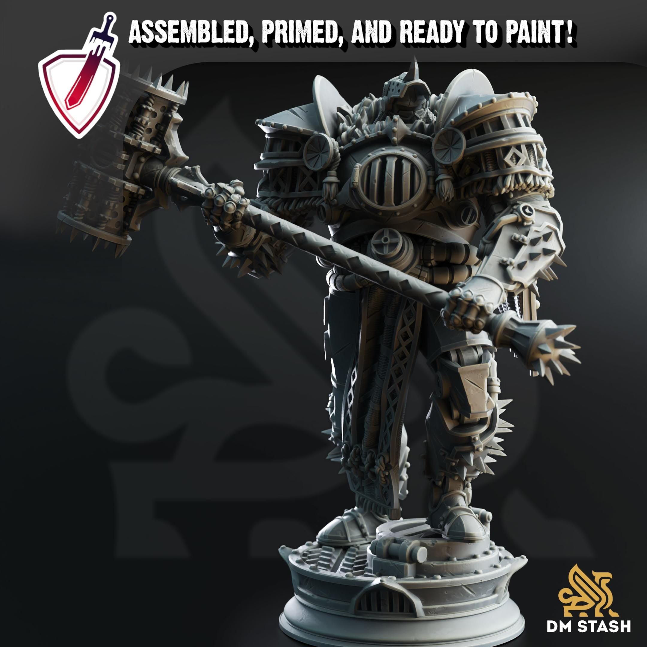 Hadrian - The Iron Colossal | Miniature by DM Stash | Resin Mini For Tabletop Gaming, D&D, Pathfinder, and Painting | Assembled and Primed