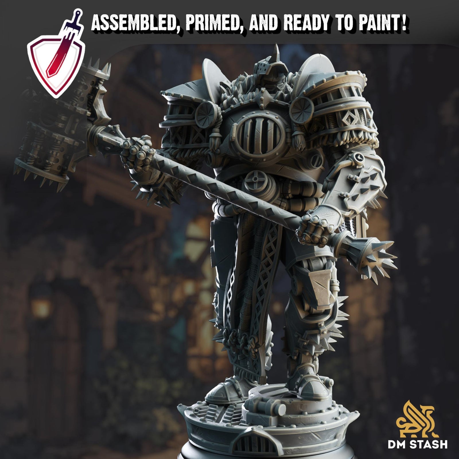 Hadrian - The Iron Colossal | Miniature by DM Stash | Resin Mini For Tabletop Gaming, D&D, Pathfinder, and Painting | Assembled and Primed