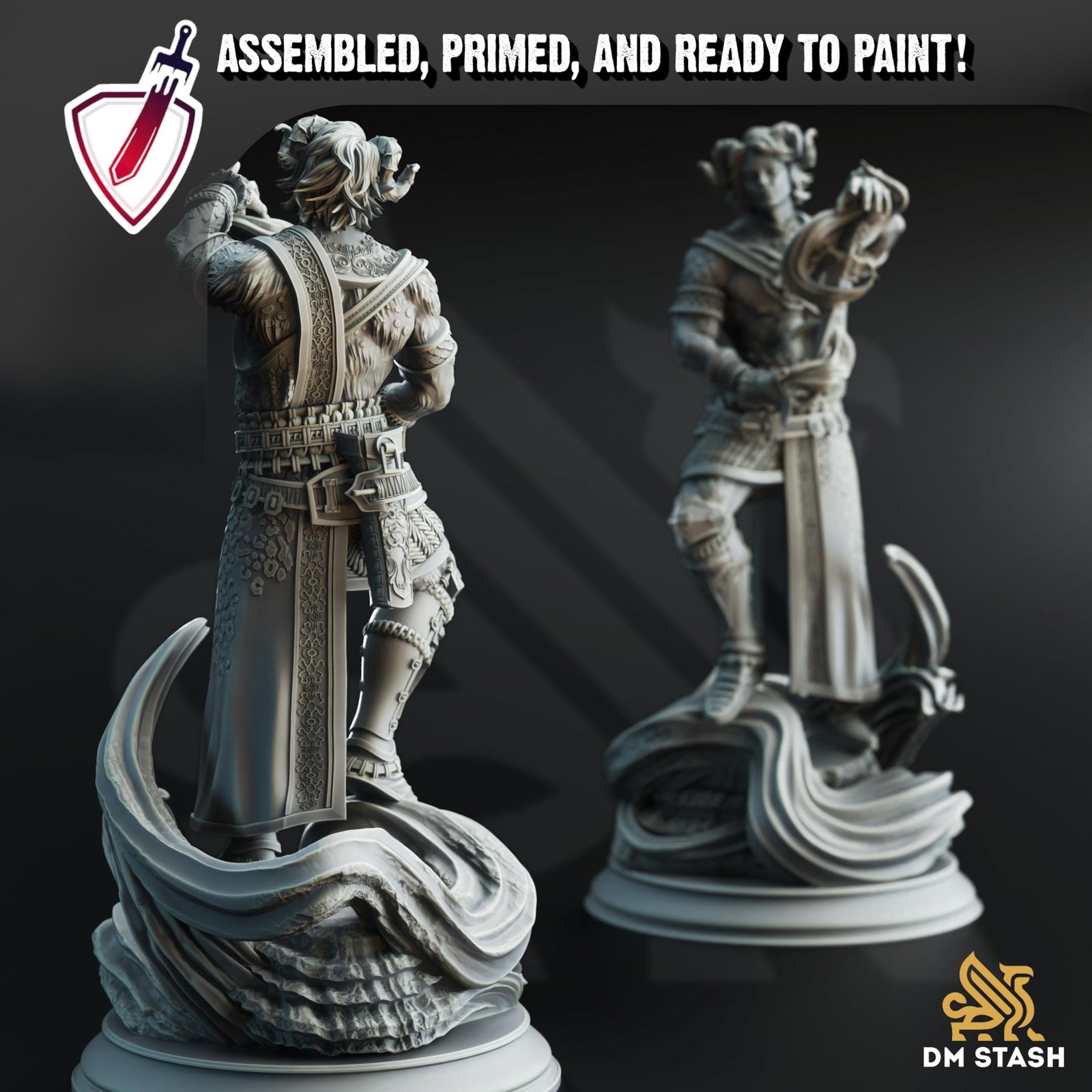 Tiefling Warlock - Heron | Miniature by DM Stash | Resin Mini For Tabletop Gaming, D&D, Pathfinder, and Painting | Assembled and Primed