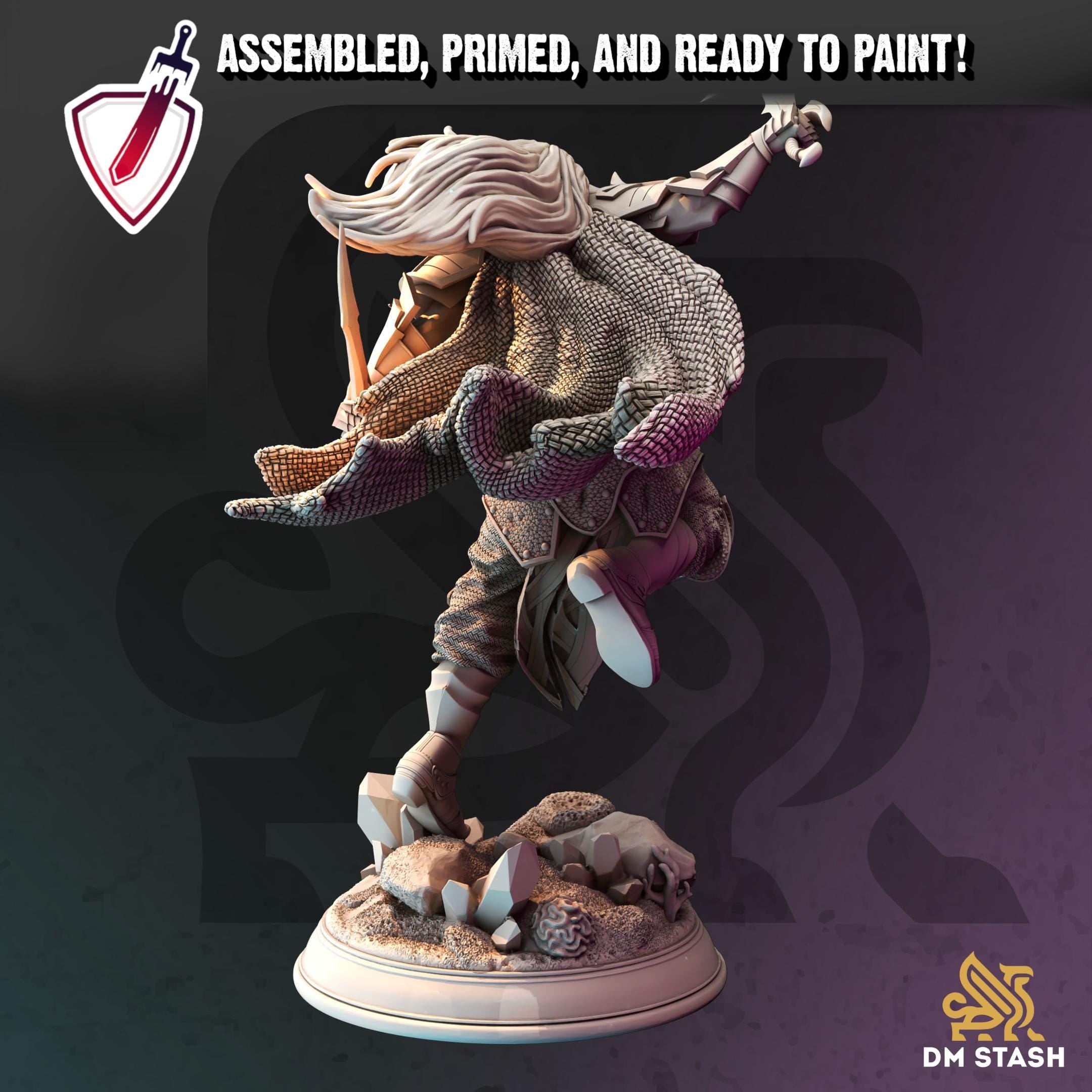 Drow Underdark Ranger - Xandir | Miniature by DM Stash | Resin Mini For Tabletop Gaming, D&D, Pathfinder, Painting | Assembled and Primed