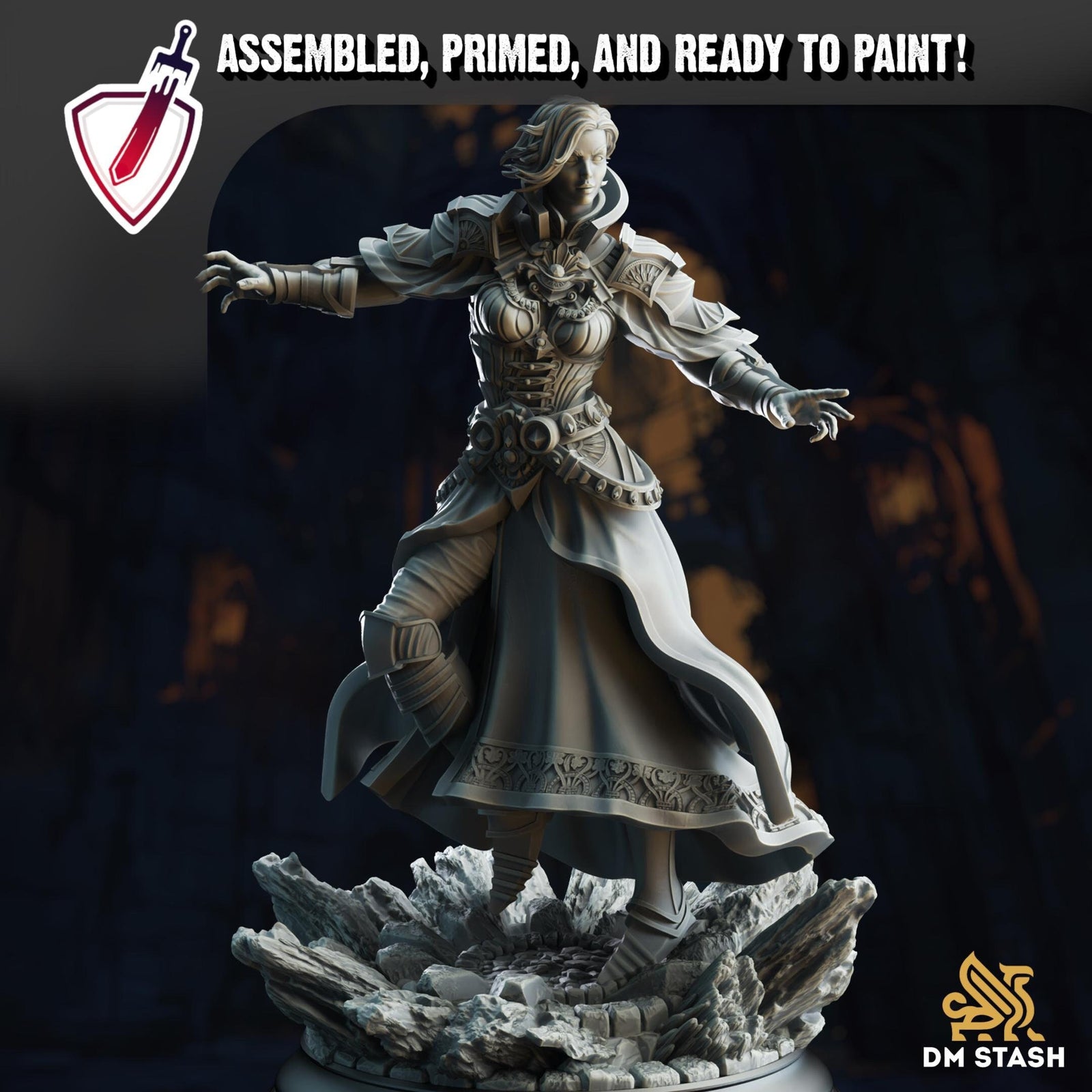 Violet - Leader of the Psithars | Miniature by DM Stash | Resin Mini For Tabletop Gaming, D&D, Pathfinder, Painting | Assembled and Primed
