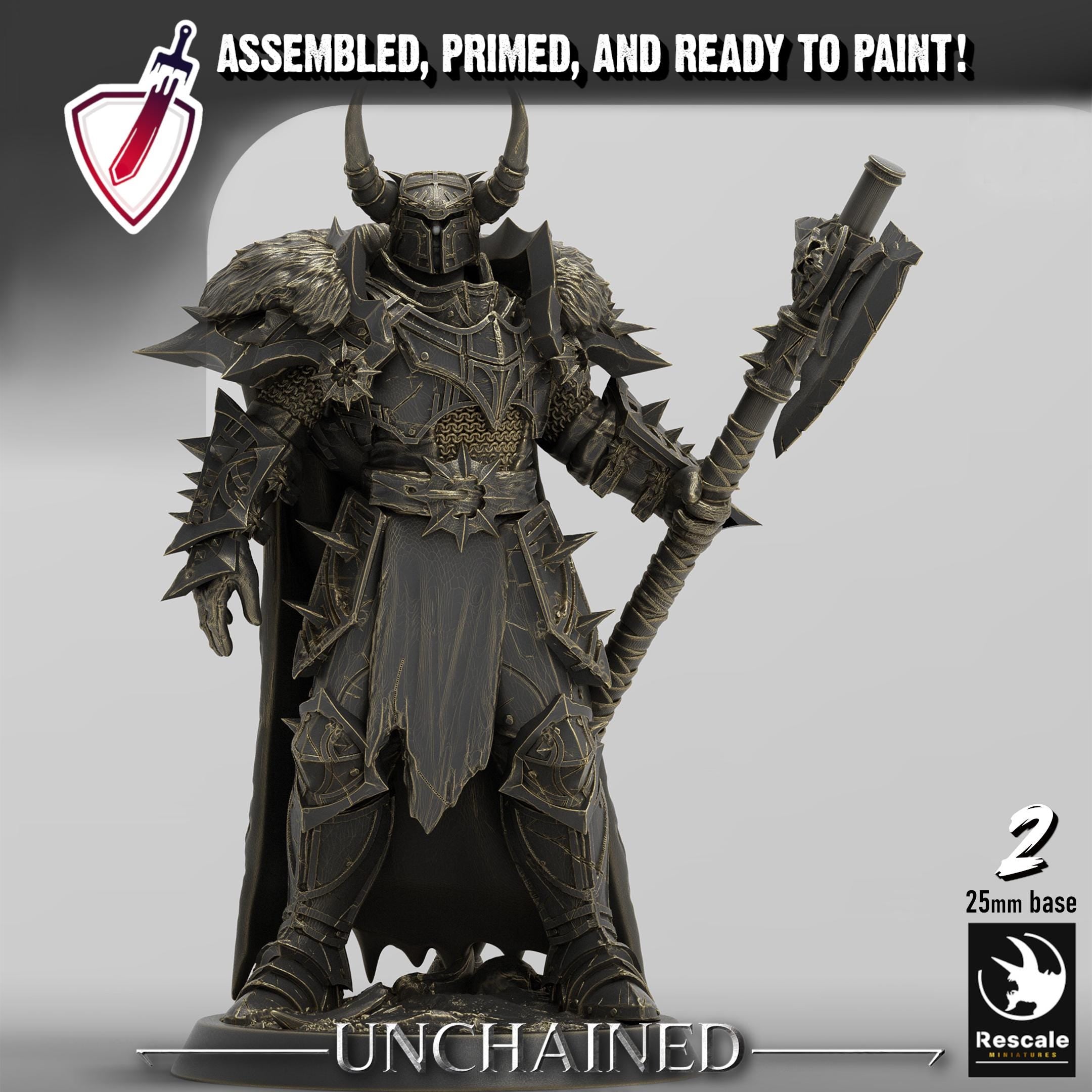 Unchained Commanders | By Rescale Miniatures | Resin Mini for Tabletop Wargames, RPGs, and Painting | Assembled and Primed