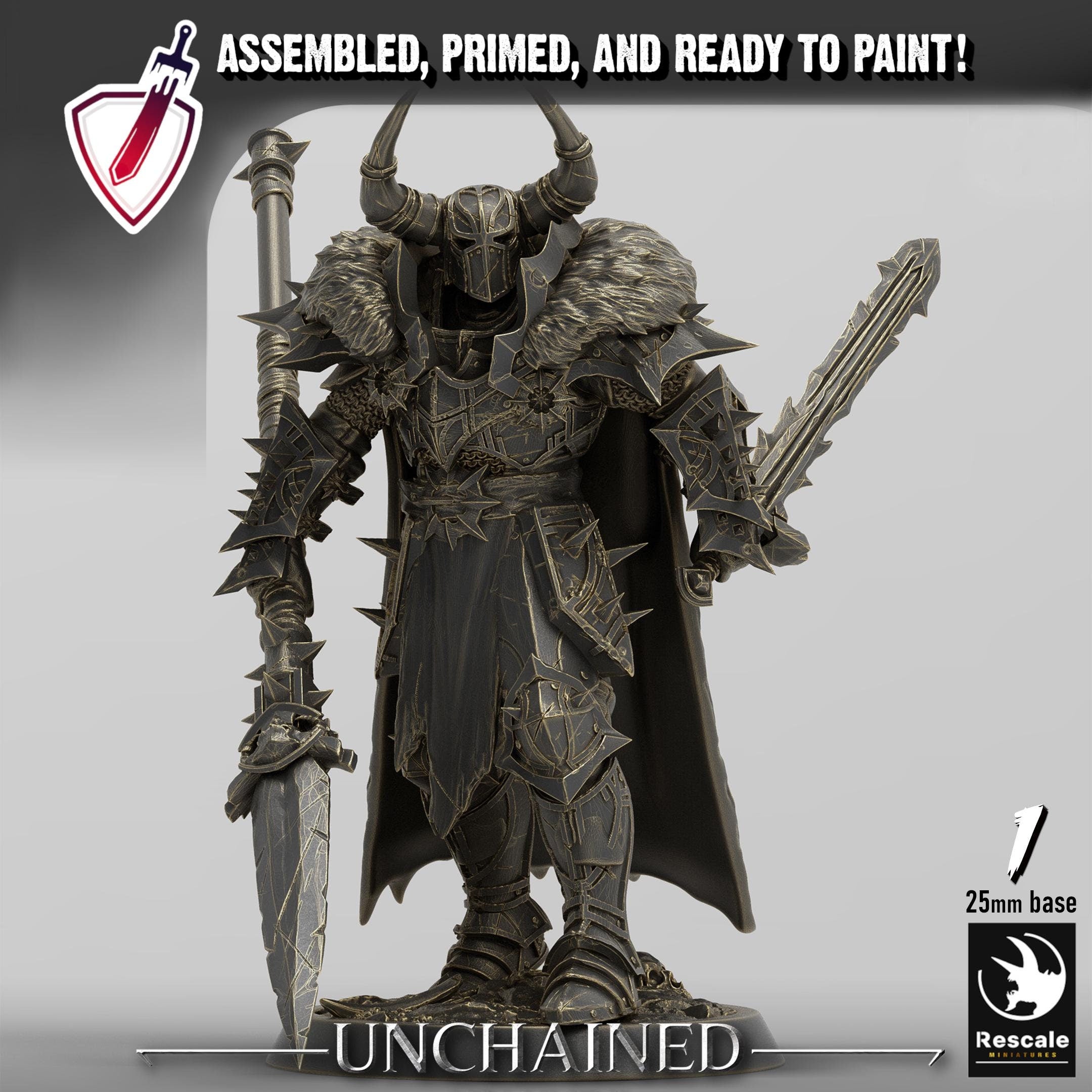 Unchained Commanders | By Rescale Miniatures | Resin Mini for Tabletop Wargames, RPGs, and Painting | Assembled and Primed