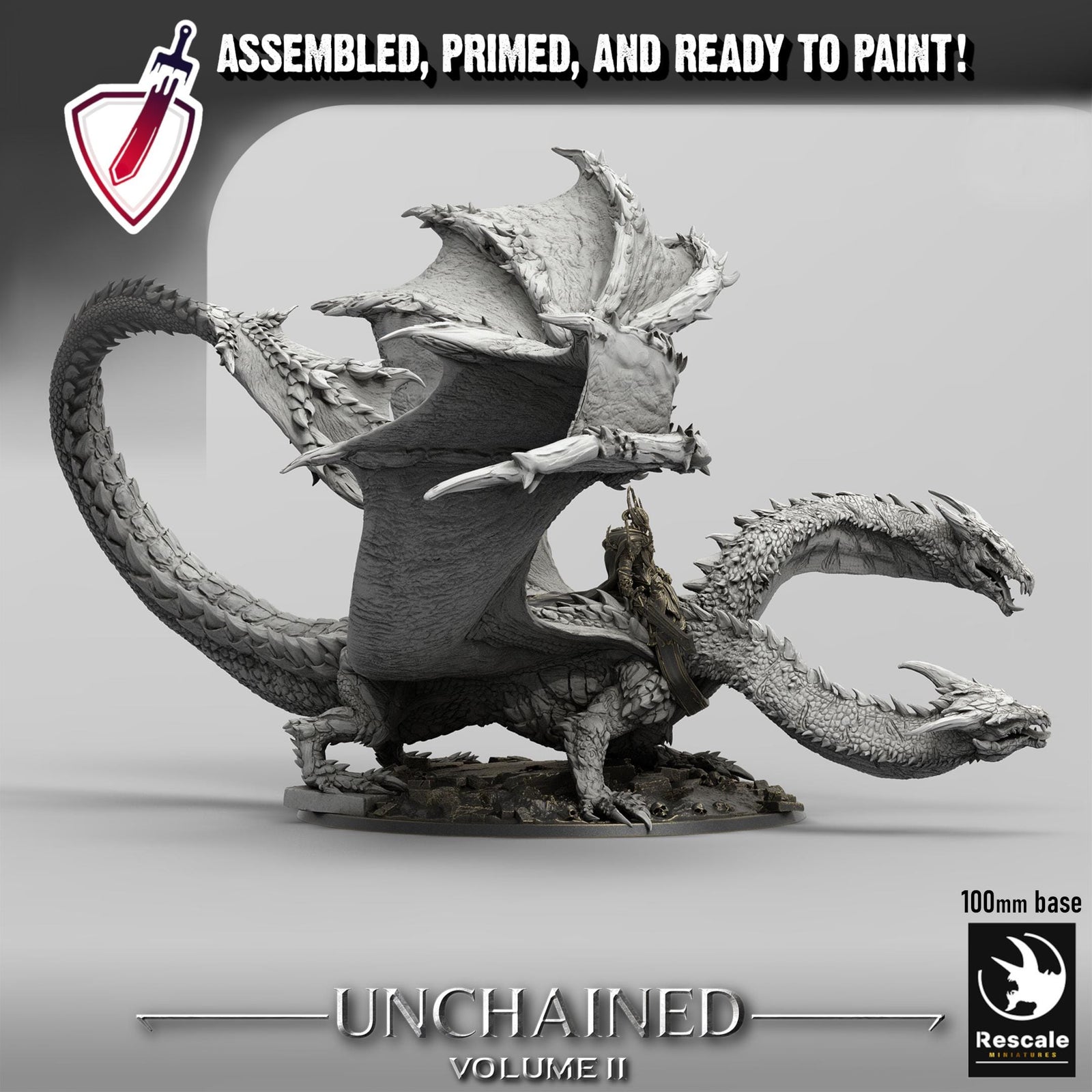 Dragon Bialmuth (Massive) | By Rescale Miniatures | Resin Mini for Tabletop Wargames, RPGs, and Painting | Assembled and Primed