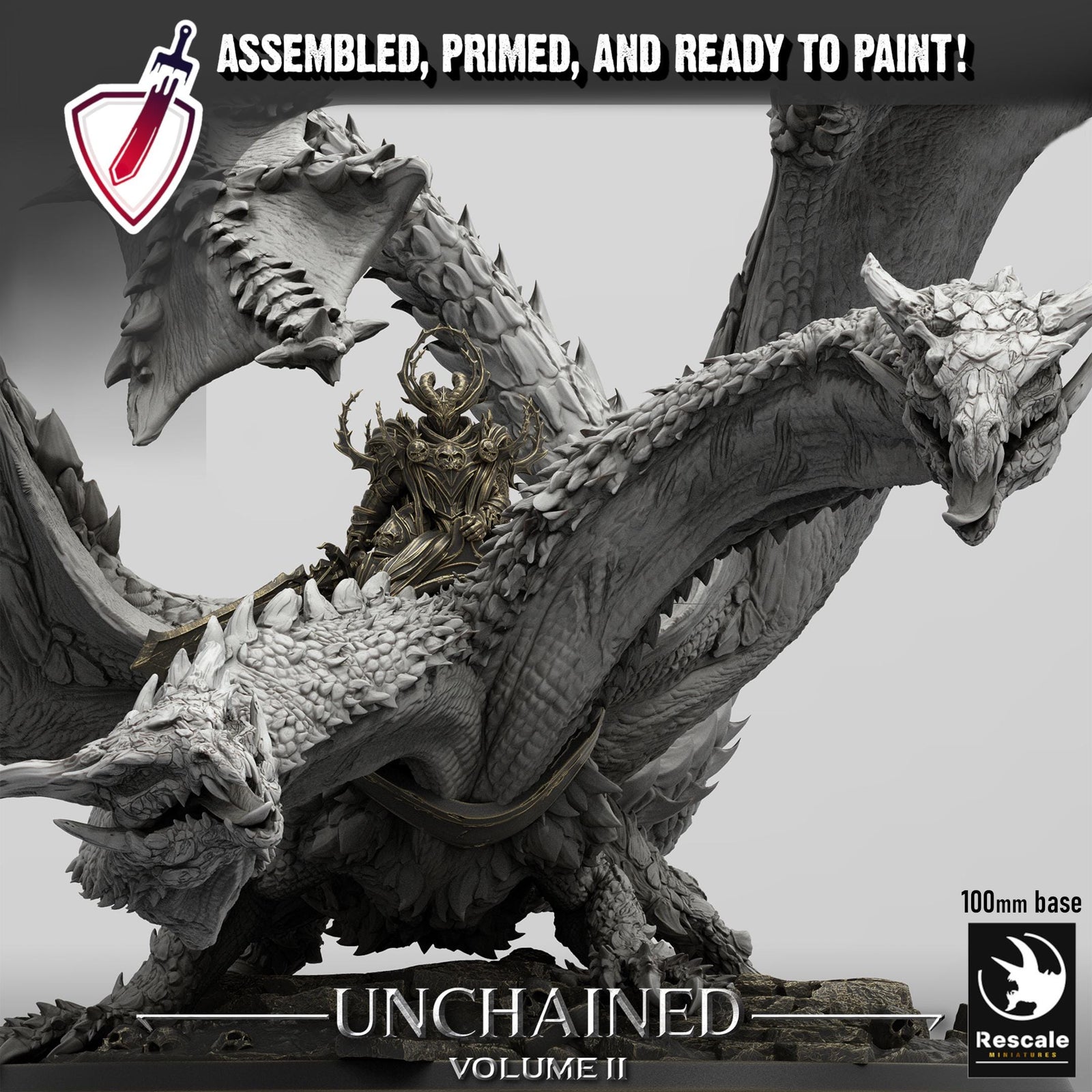 Dragon Bialmuth (Massive) | By Rescale Miniatures | Resin Mini for Tabletop Wargames, RPGs, and Painting | Assembled and Primed