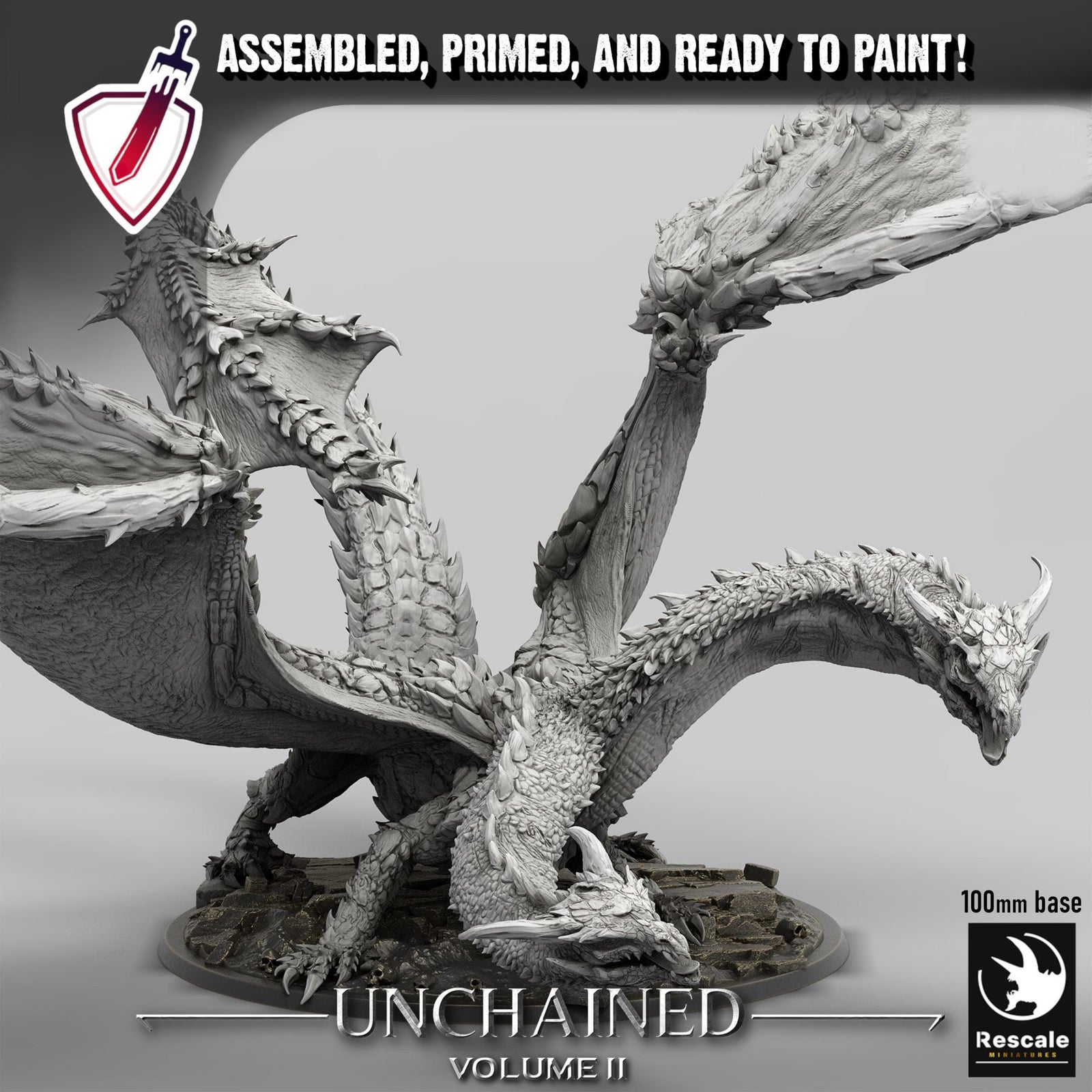 Dragon Bialmuth (Massive) | By Rescale Miniatures | Resin Mini for Tabletop Wargames, RPGs, and Painting | Assembled and Primed