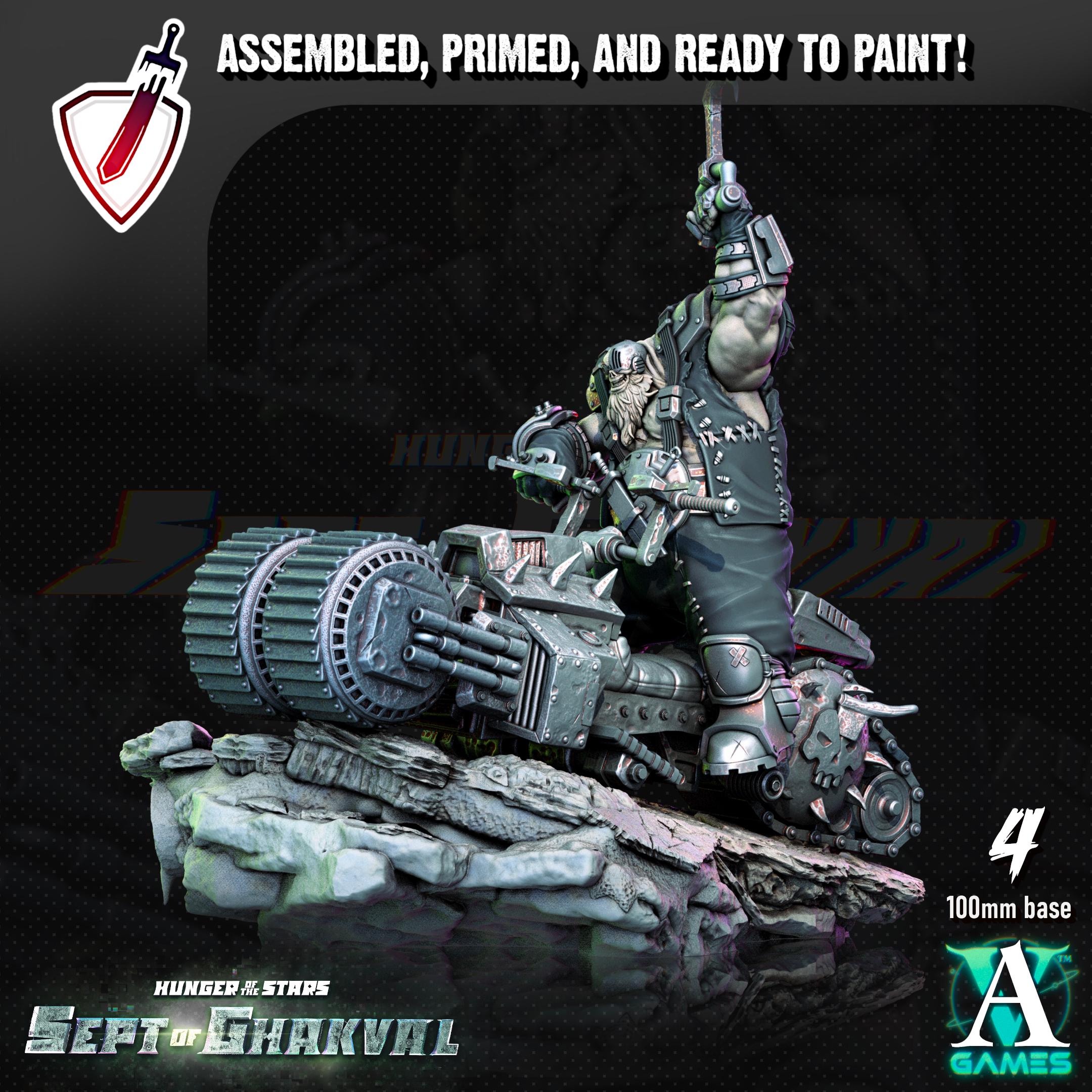 Ghakval Bikers | (Large) Miniatures by Archvillain Games | Resin Mini for Tabletop Wargames, RPGs, and Painting | Assembled and Primed