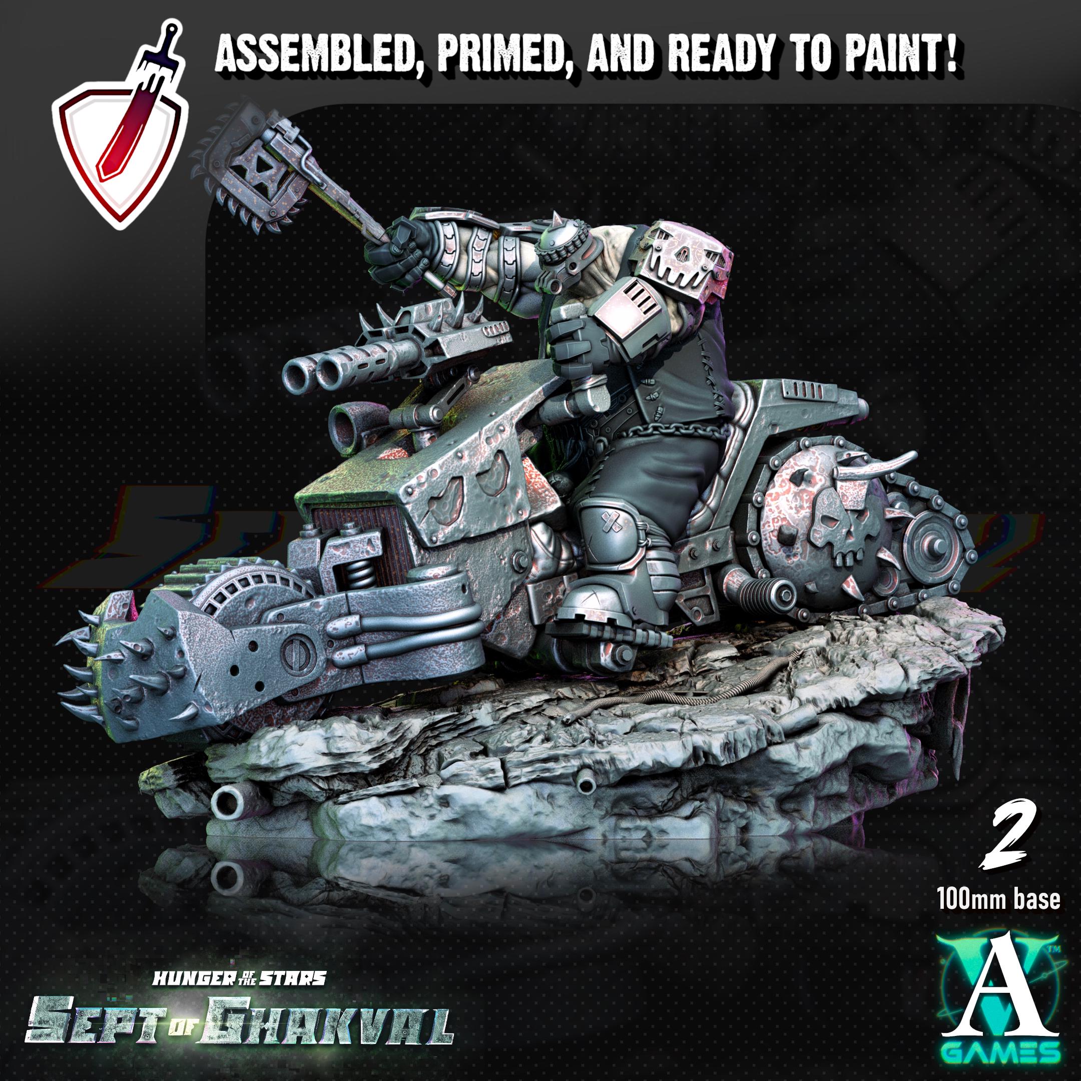 Ghakval Bikers | (Large) Miniatures by Archvillain Games | Resin Mini for Tabletop Wargames, RPGs, and Painting | Assembled and Primed
