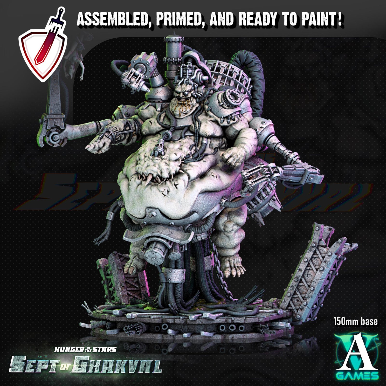 Ghakval | (Massive) Miniature by Archvillain Games | Resin Mini for Tabletop Wargames, RPGs, and Painting | Assembled and Primed