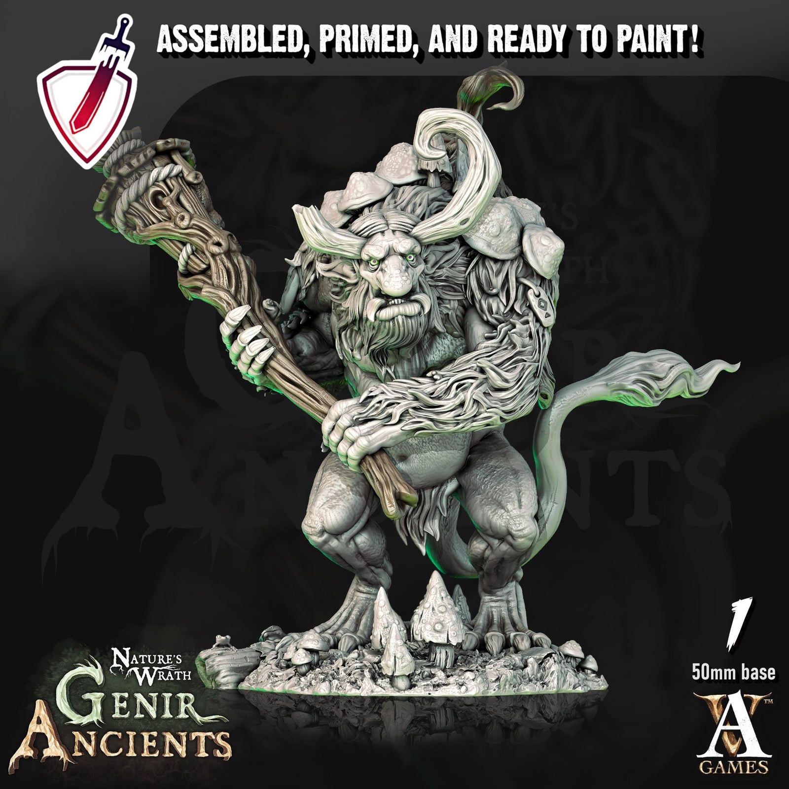Genirheart Trolls | Miniatures by Archvillain Games | Resin mini for tabletop gaming, D&D, Pathfinder, painting | Assembled and Primed