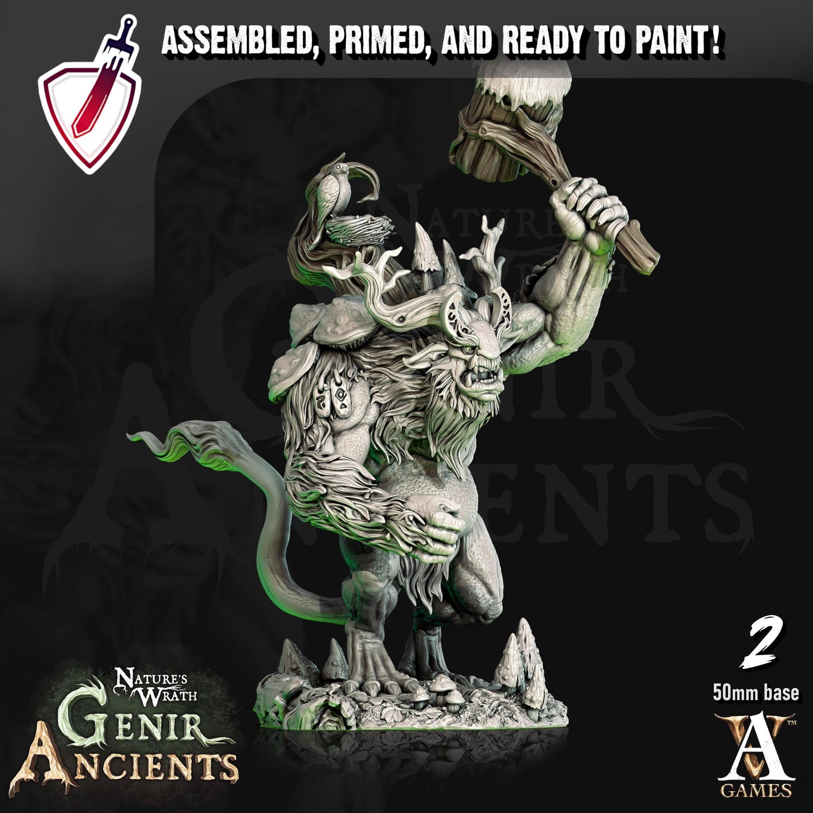 Genirheart Trolls | Miniatures by Archvillain Games | Resin mini for tabletop gaming, D&D, Pathfinder, painting | Assembled and Primed