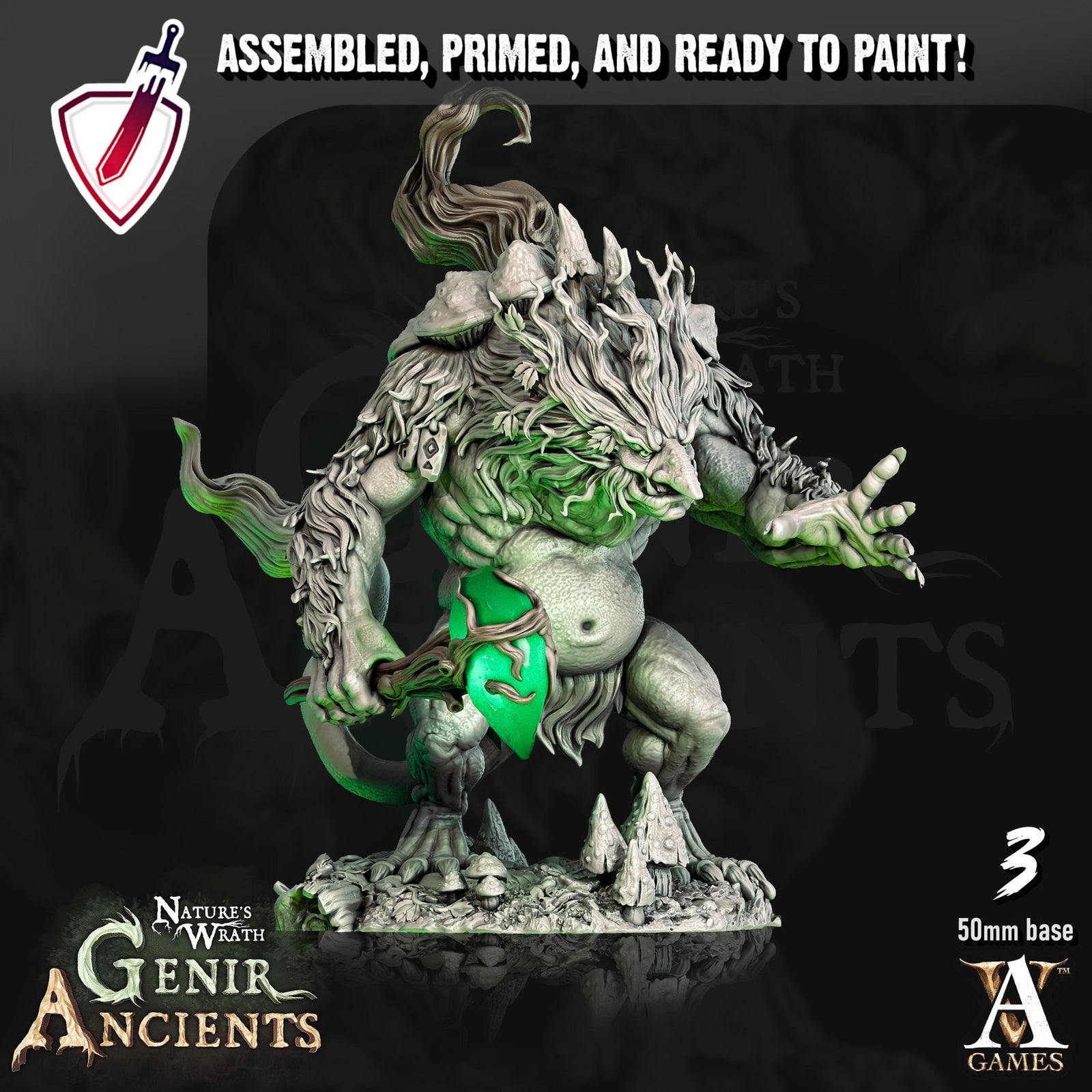 Genirheart Trolls | Miniatures by Archvillain Games | Resin mini for tabletop gaming, D&D, Pathfinder, painting | Assembled and Primed