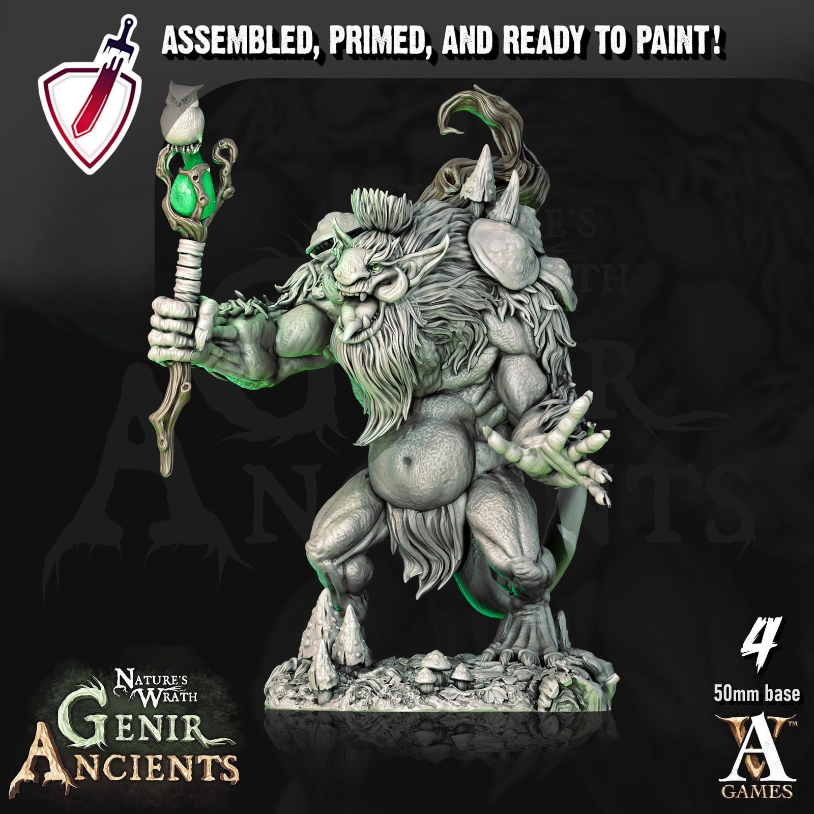 Genirheart Trolls | Miniatures by Archvillain Games | Resin mini for tabletop gaming, D&D, Pathfinder, painting | Assembled and Primed