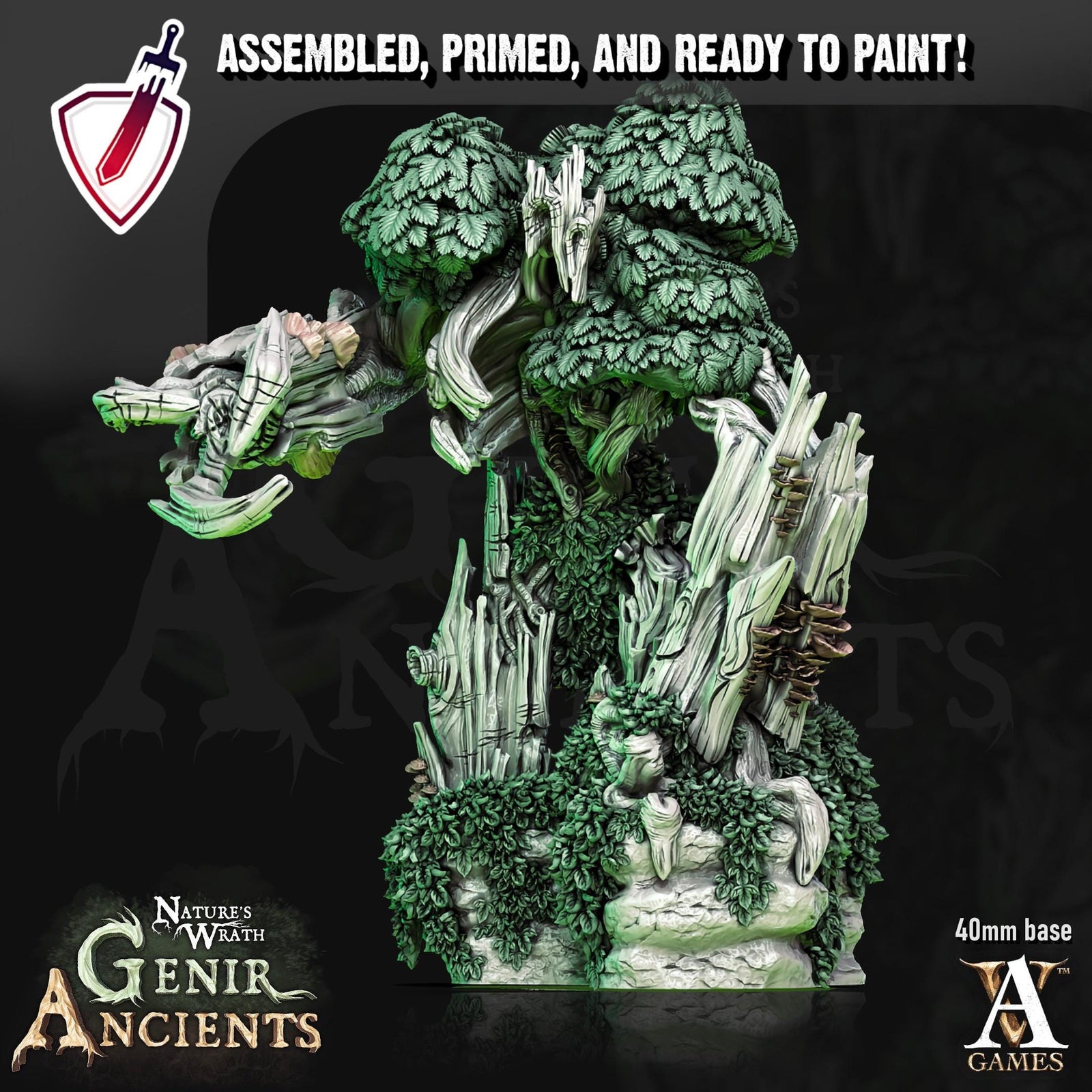 Young Treants | Miniatures by Archvillain Games | Resin mini for tabletop gaming, D&D, Pathfinder, painting | Assembled and Primed