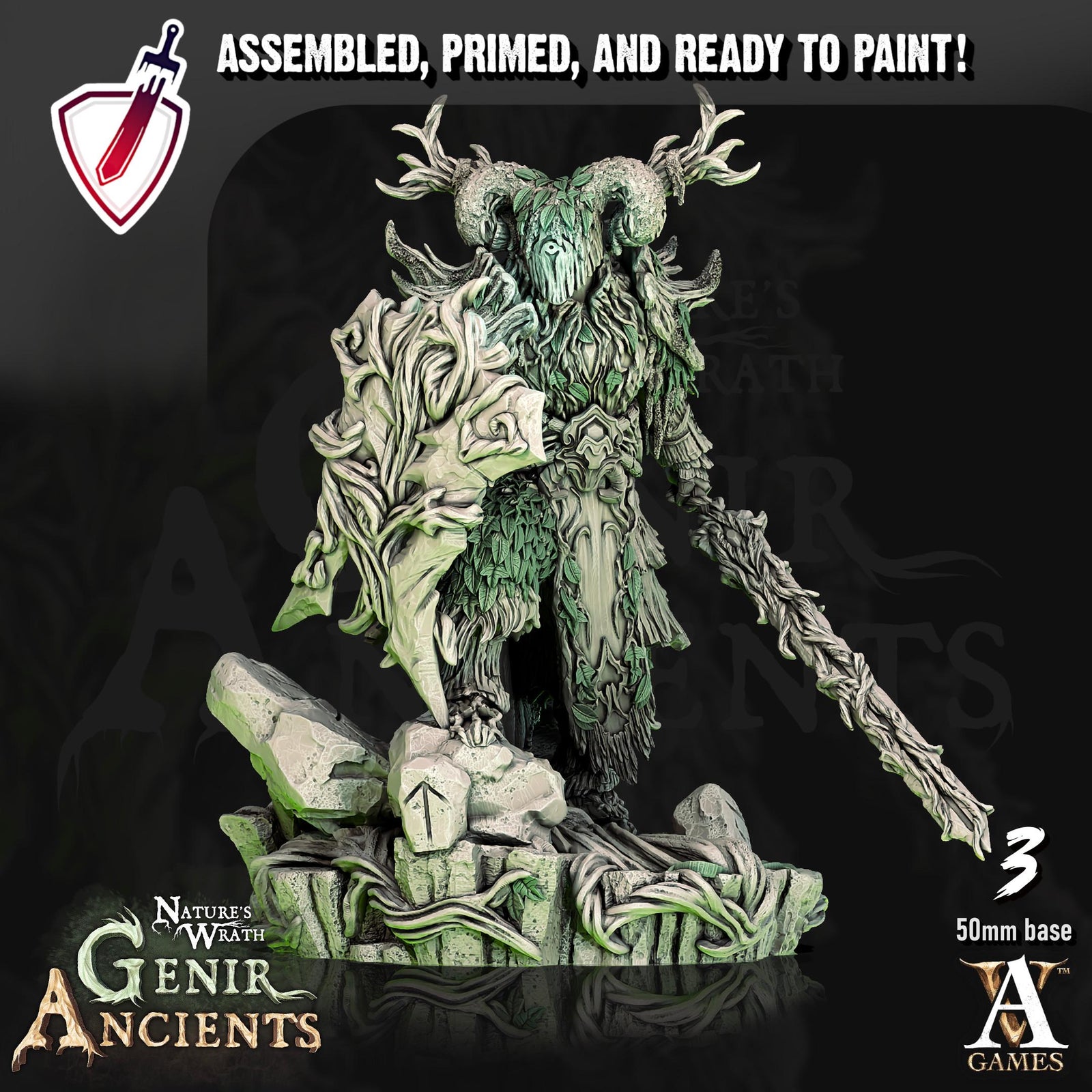 Verdant Ancients | Miniatures by Archvillain Games | Resin mini for tabletop gaming, D&D, Pathfinder, painting | Assembled and Primed