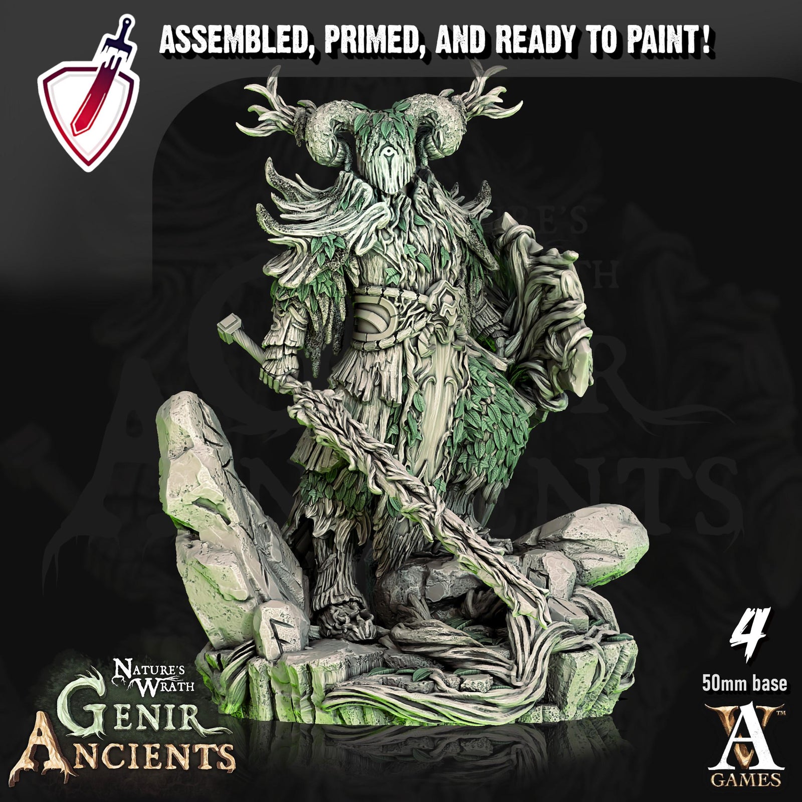 Verdant Ancients | Miniatures by Archvillain Games | Resin mini for tabletop gaming, D&D, Pathfinder, painting | Assembled and Primed