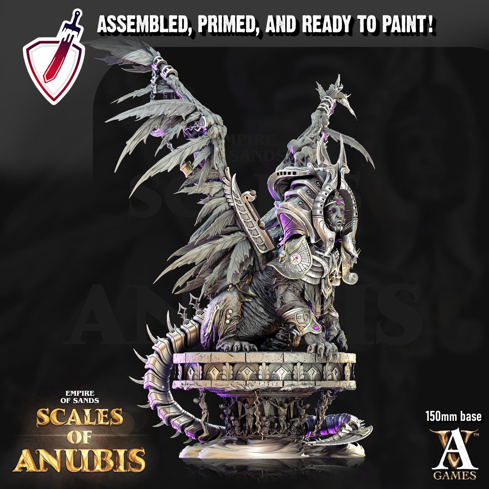 Soul Collector Sphinx | (Massive) Miniatures by Archvillain Games | For Tabletop Gaming, D&D, Pathfinder, Painting | Assembled and Primed