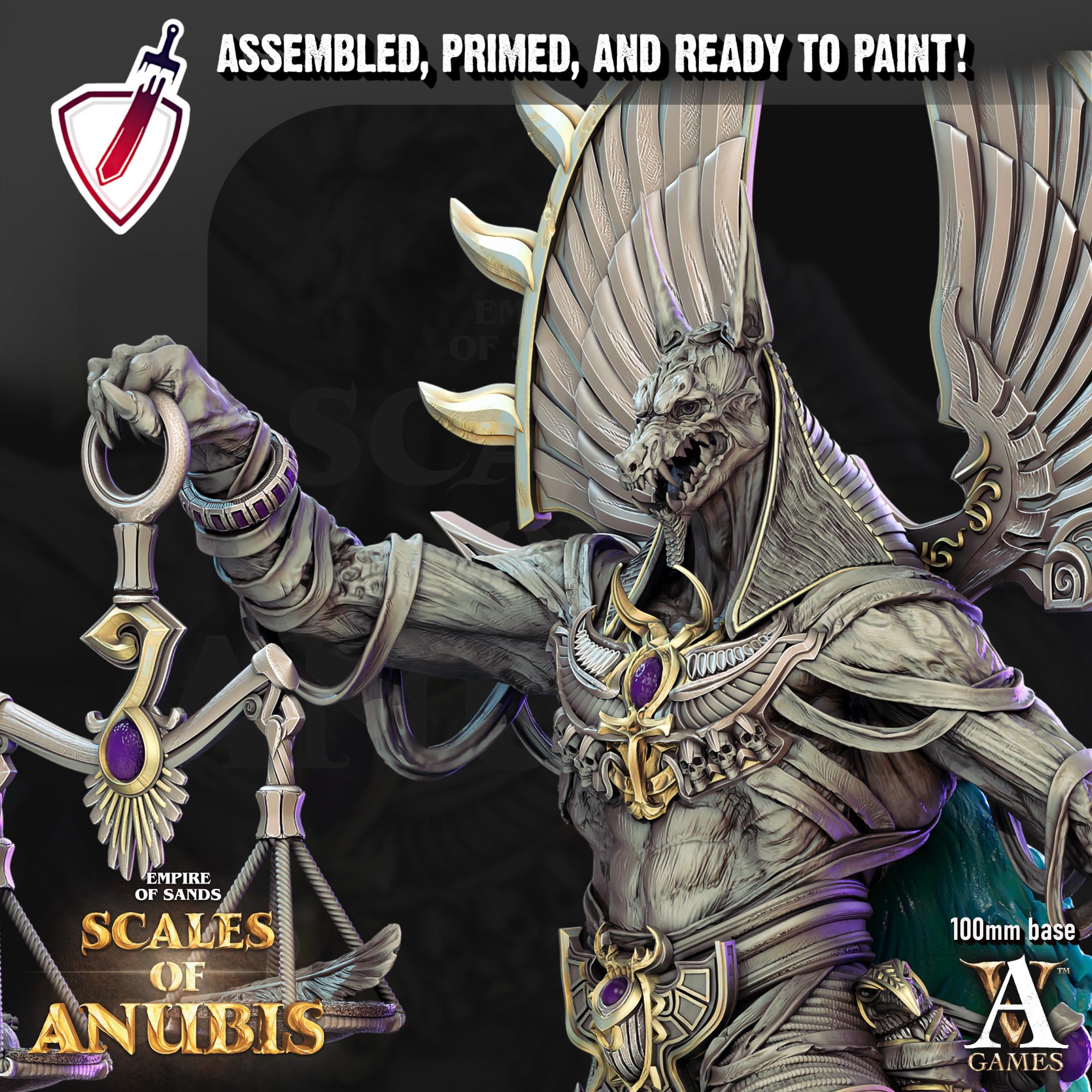 Anubis | (Massive) Miniature by Archvillain Games | Resin Mini For Tabletop Gaming, D&D, Pathfinder, and Painting | Assembled and Primed