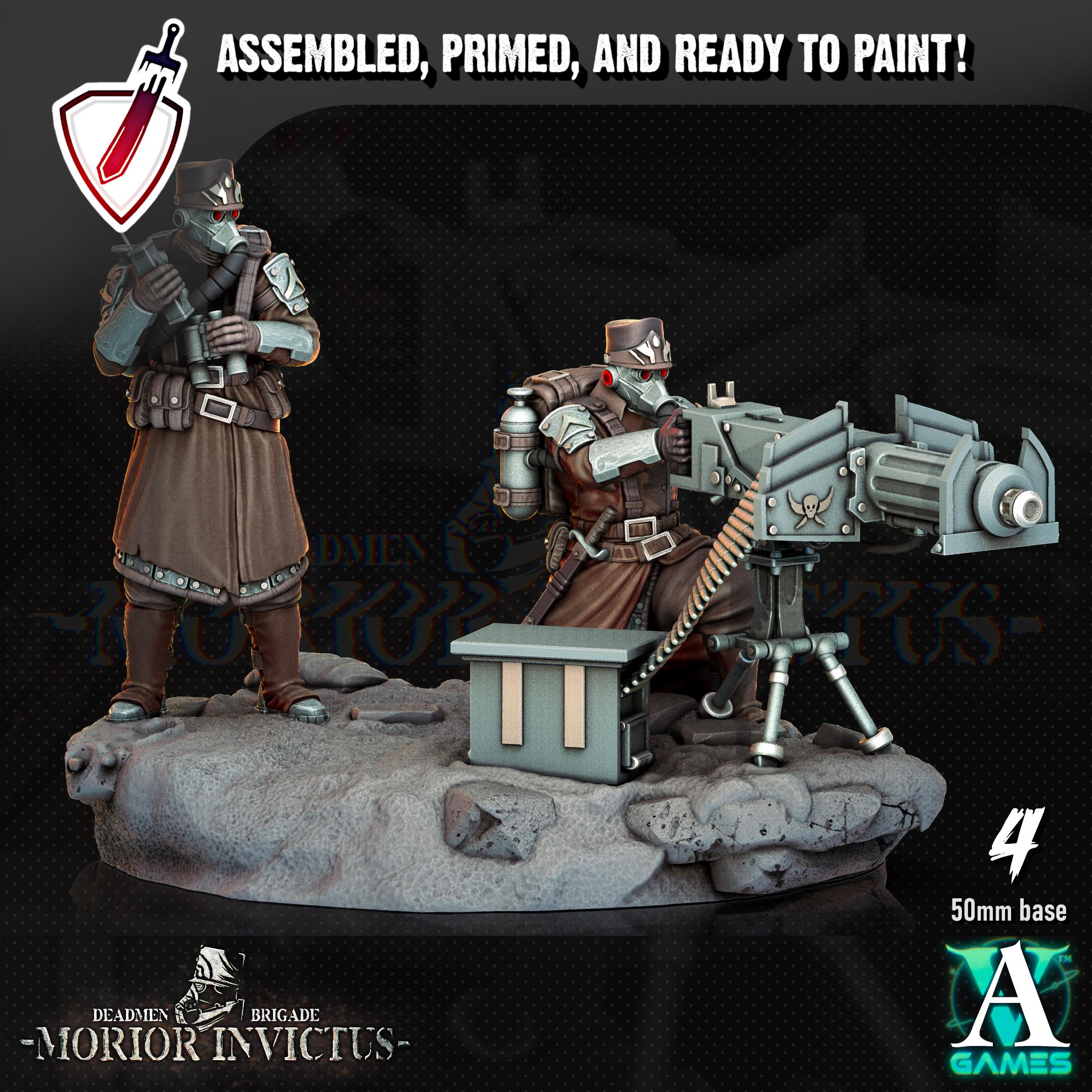 Morior Heavy Infantry | Miniatures by Archvillain Games | Resin Mini for Tabletop Gaming, D&D, Wargaming, Painting | Assembled and Primed