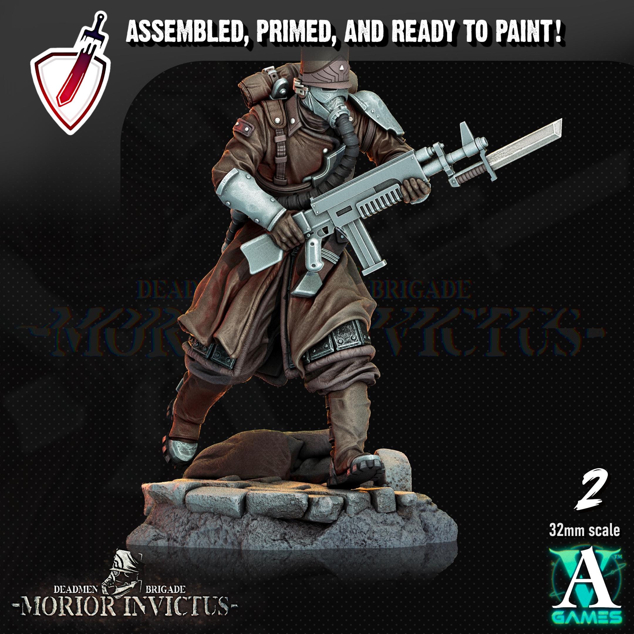 Morior Light Infantry | Miniatures by Archvillain Games | Resin Mini for Tabletop Gaming, D&D, Wargaming, Painting | Assembled and Primed
