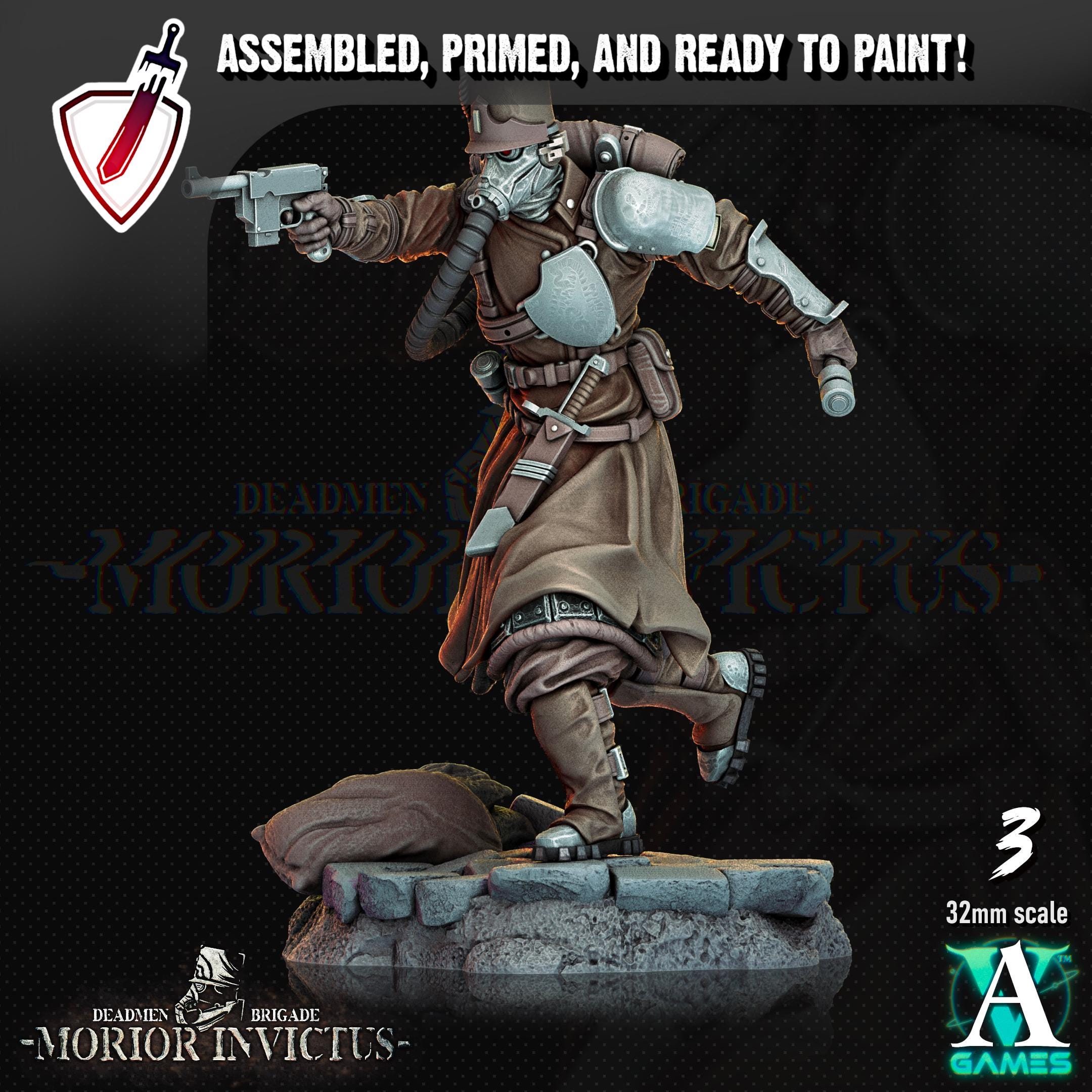 Morior Light Infantry | Miniatures by Archvillain Games | Resin Mini for Tabletop Gaming, D&D, Wargaming, Painting | Assembled and Primed