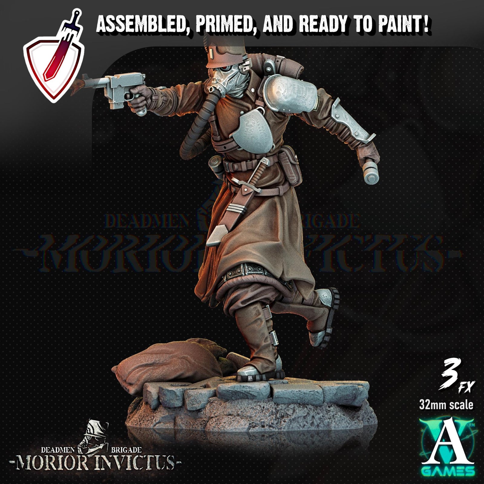 Morior Light Infantry | Miniatures by Archvillain Games | Resin Mini for Tabletop Gaming, D&D, Wargaming, Painting | Assembled and Primed